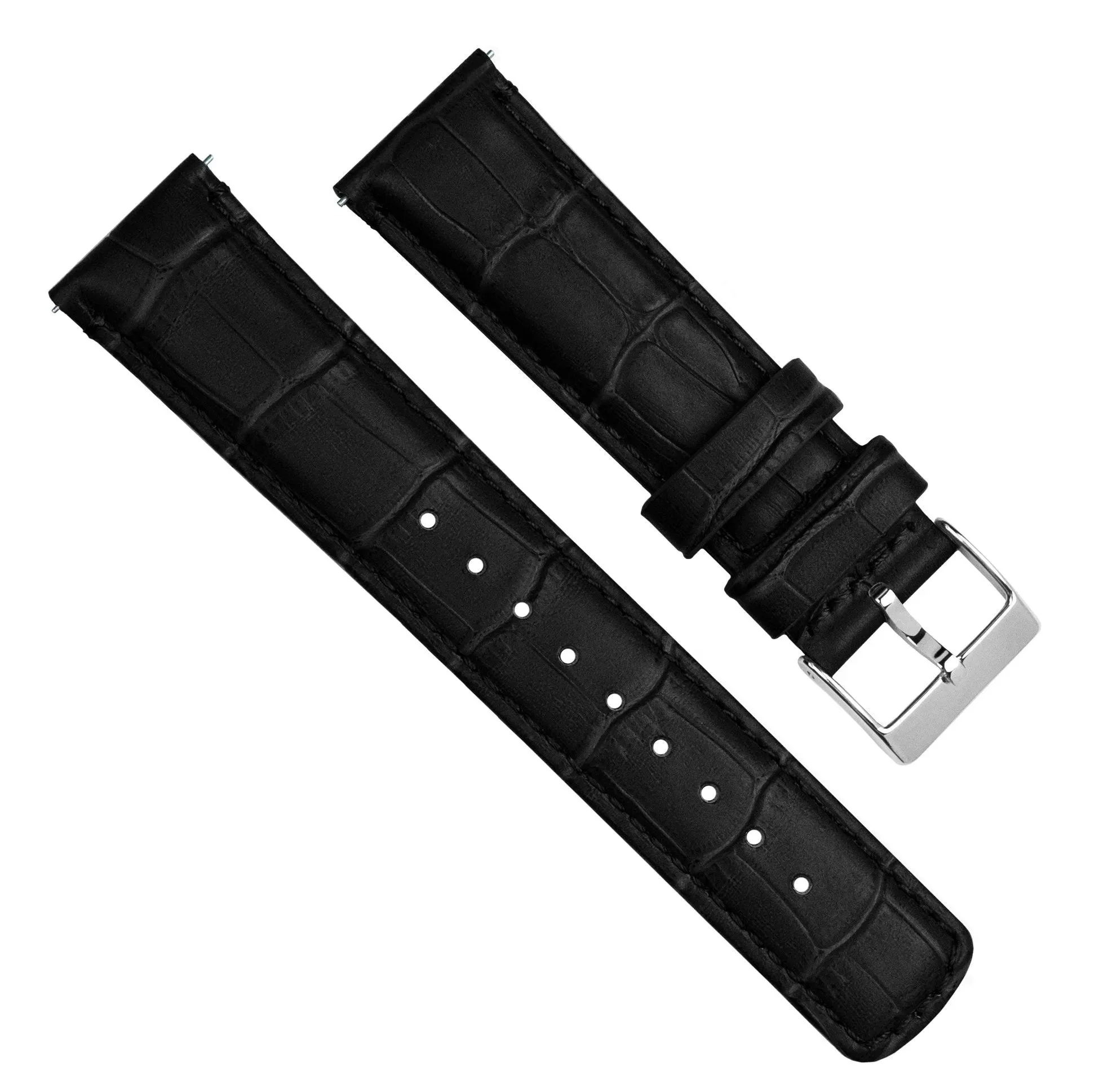Omega Moonswatch Black Alligator Grain Leather Watch Band - Image 6