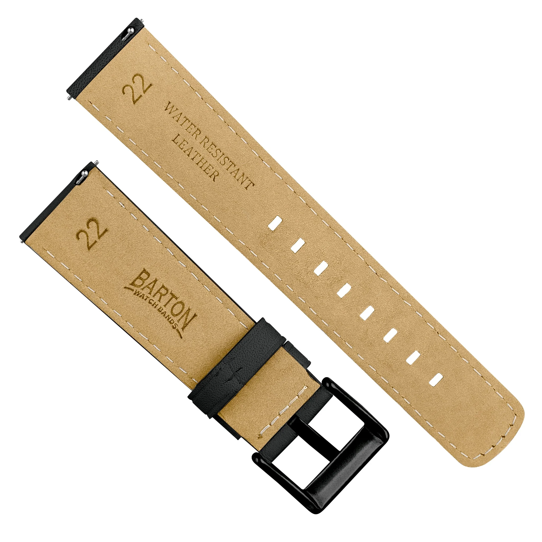 Omega Moonswatch Black Pittards Performance Leather Black Stitching Watch Band - Image 3