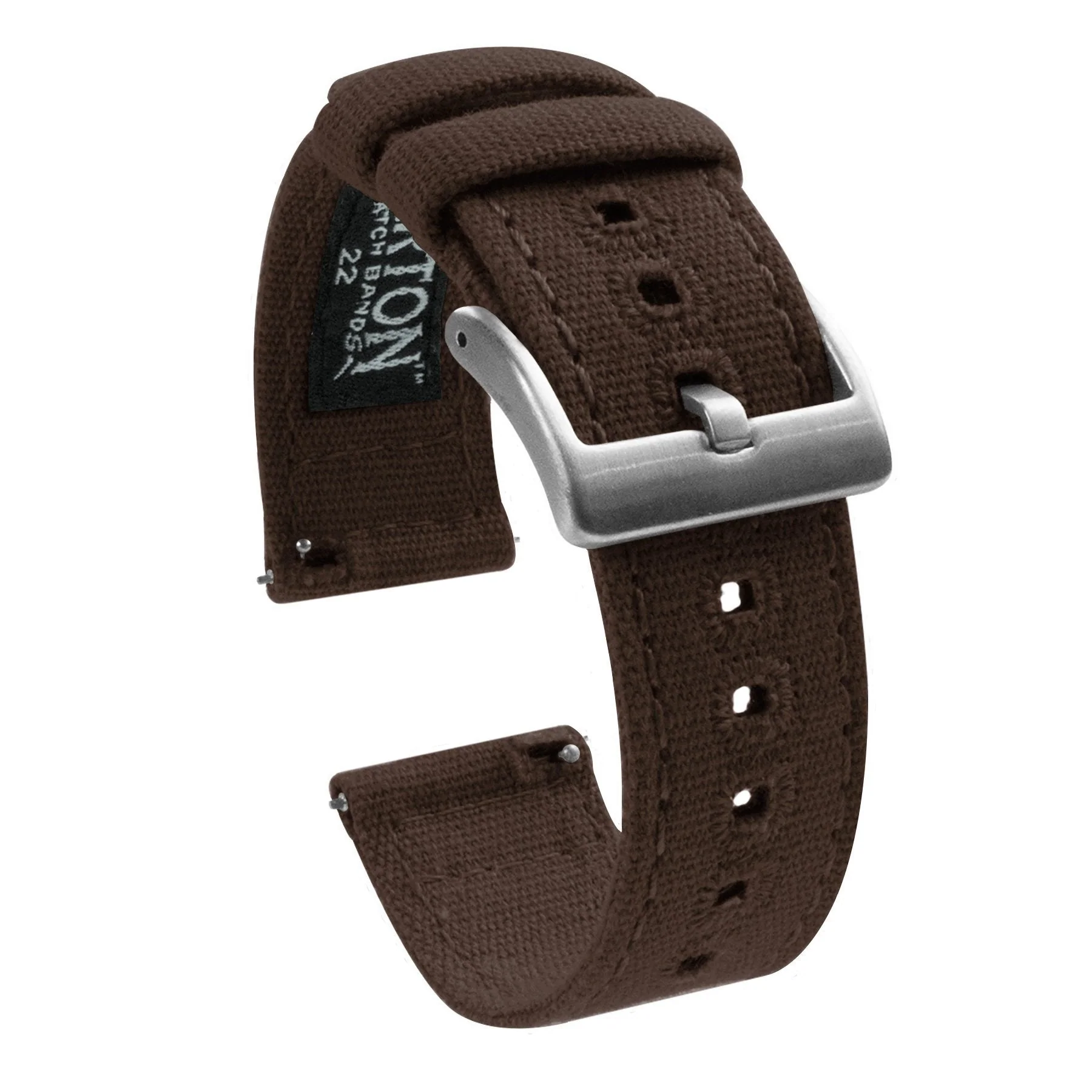 Omega Moonswatch Chocolate Brown Canvas Watch Band - Image 2