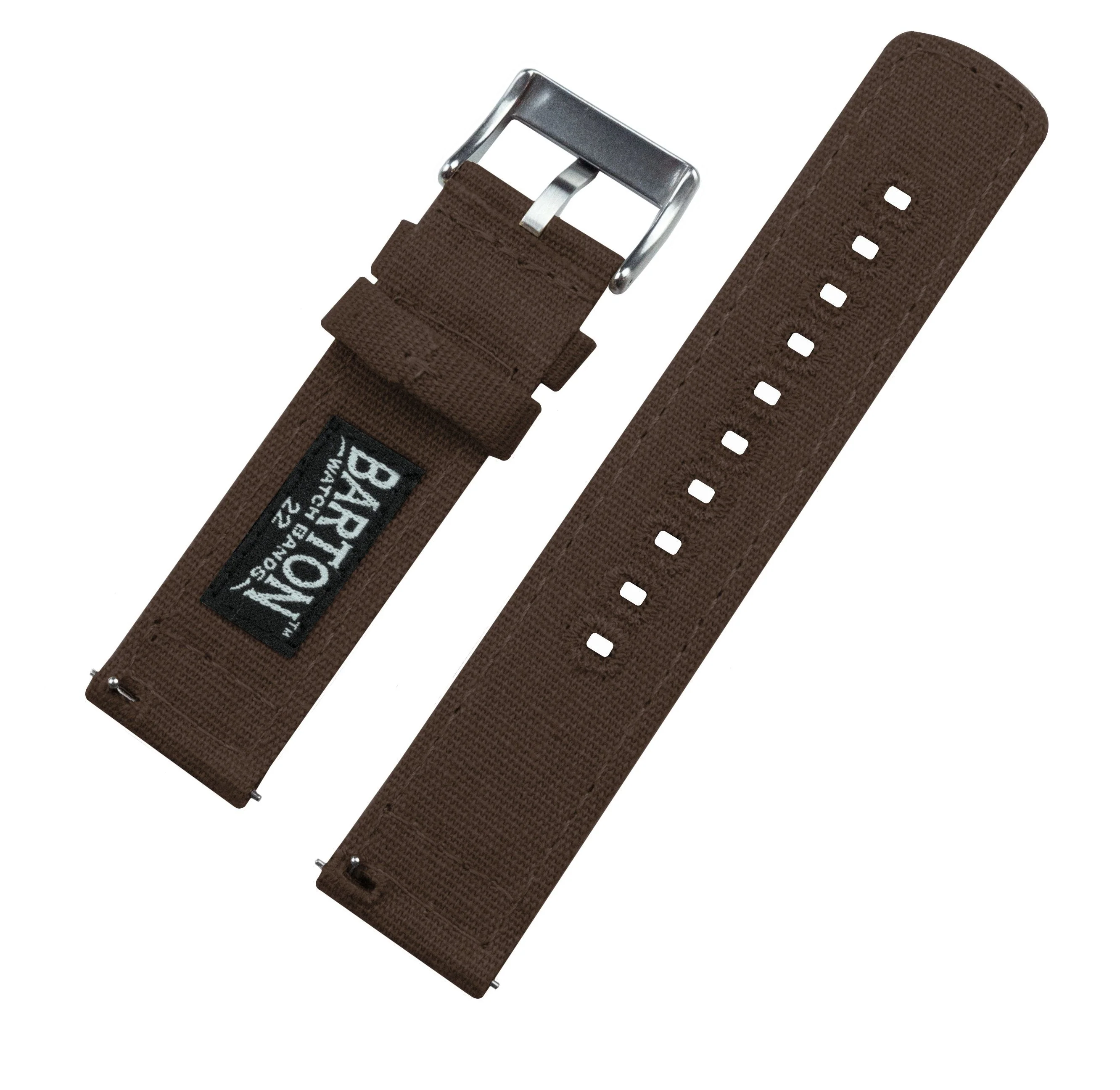 Omega Moonswatch Chocolate Brown Canvas Watch Band - Image 5