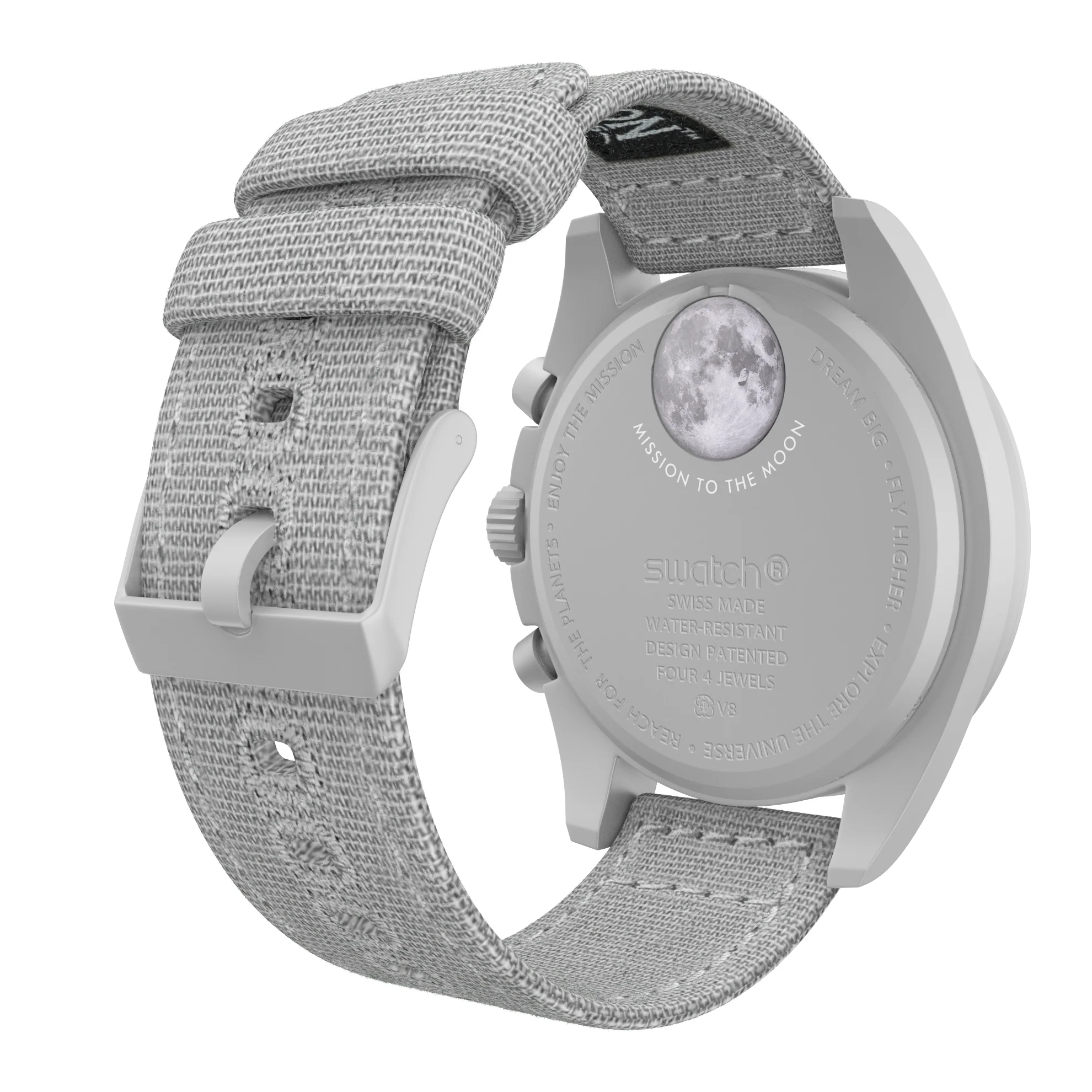 Omega Moonswatch Cool Grey Canvas Watch Band - Image 2