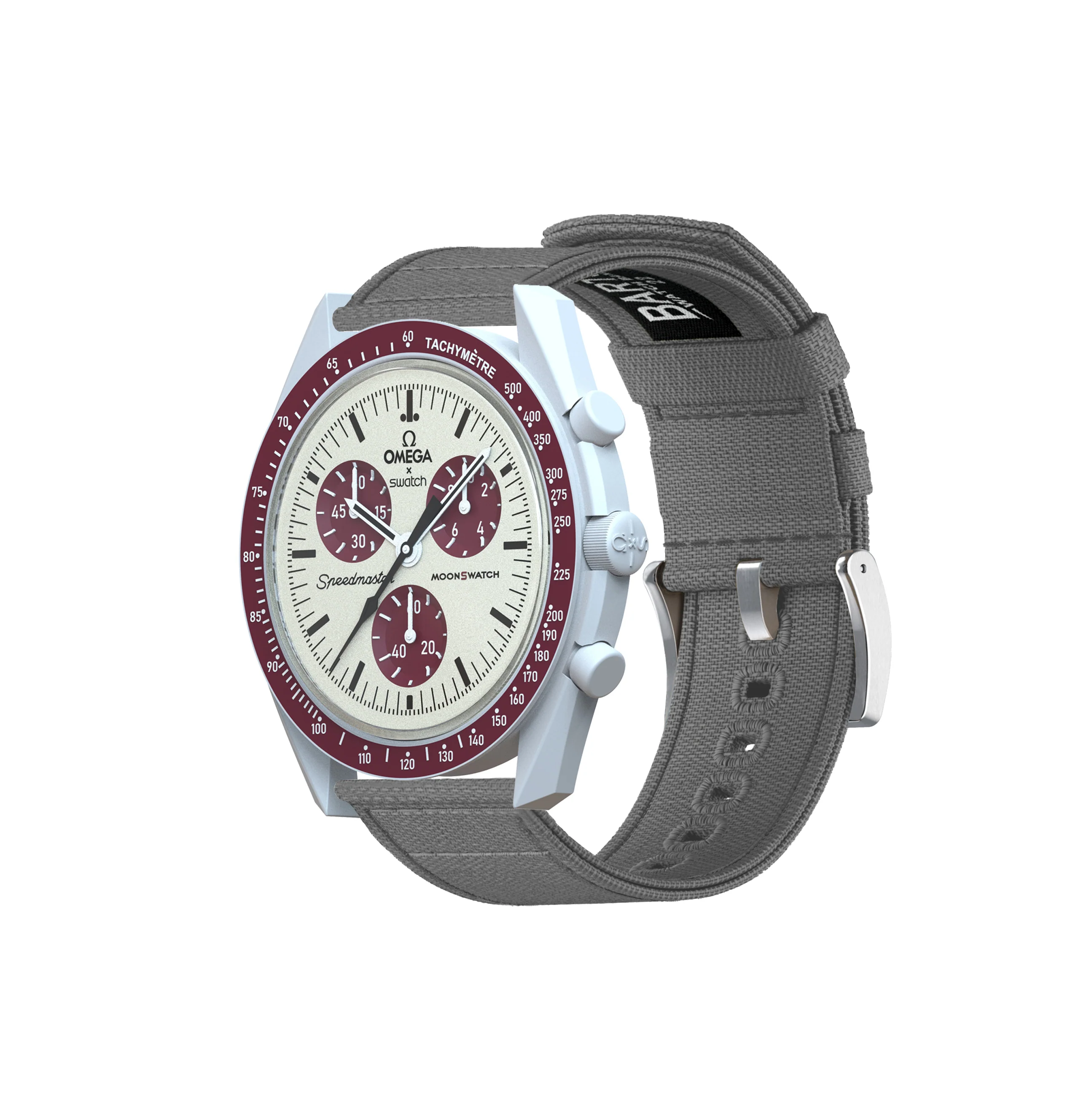 Omega Moonswatch Cool Grey Canvas Watch Band - Image 3