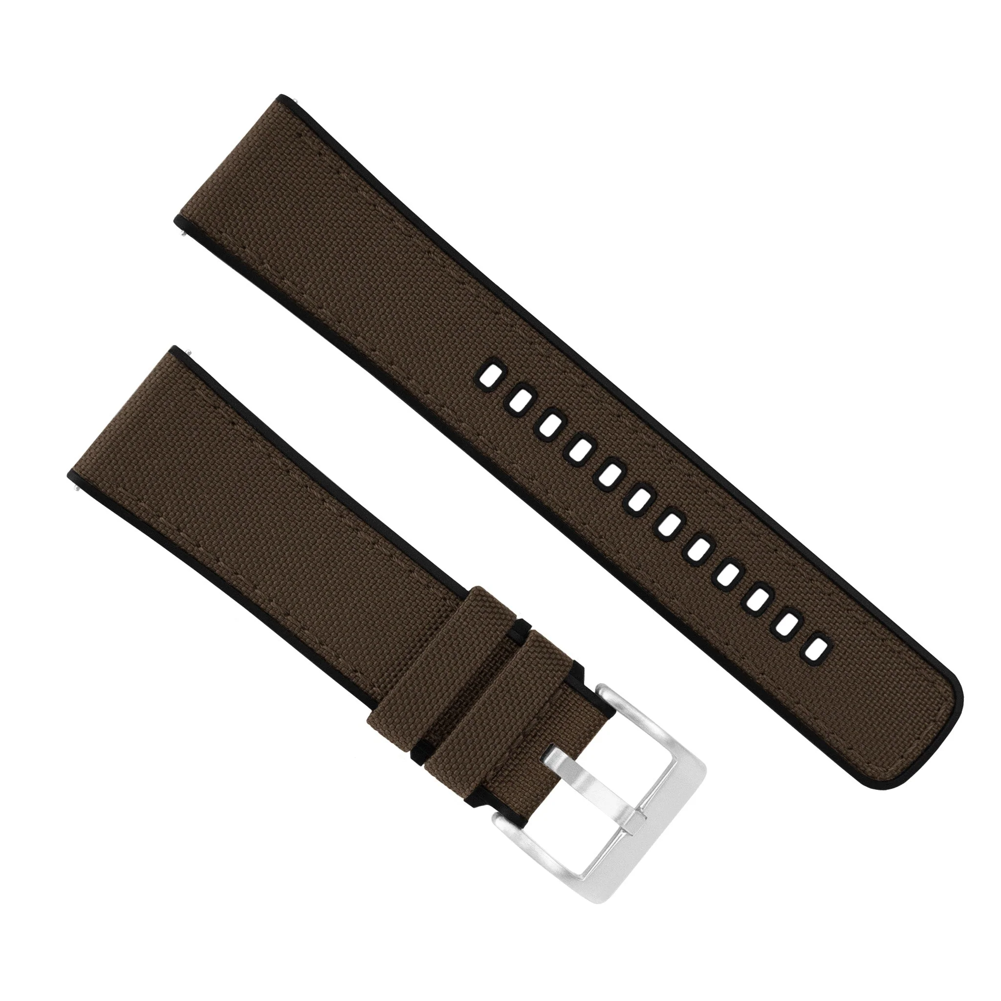 Omega Moonswatch Cordrua Fabric Silicone Hybrid Chocolate Brown Watch Band - Image 3