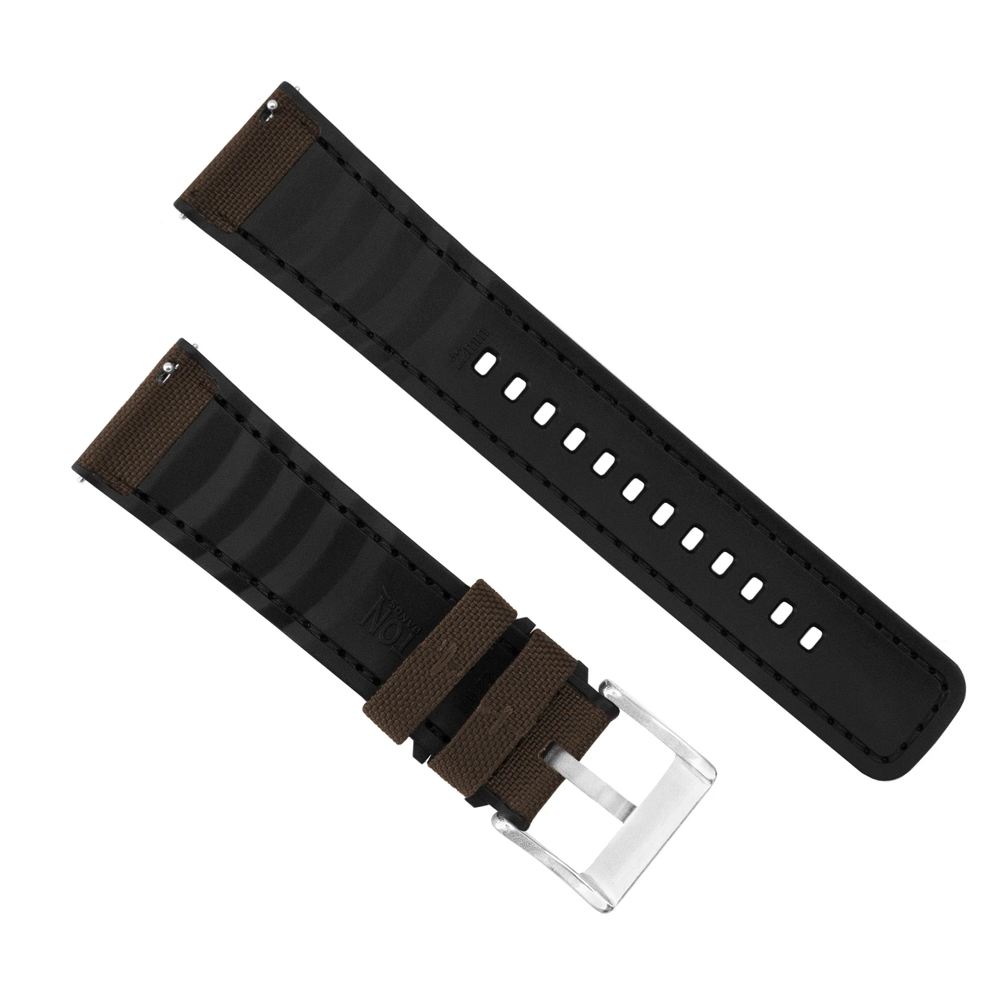 Omega Moonswatch Cordrua Fabric Silicone Hybrid Chocolate Brown Watch Band - Image 4