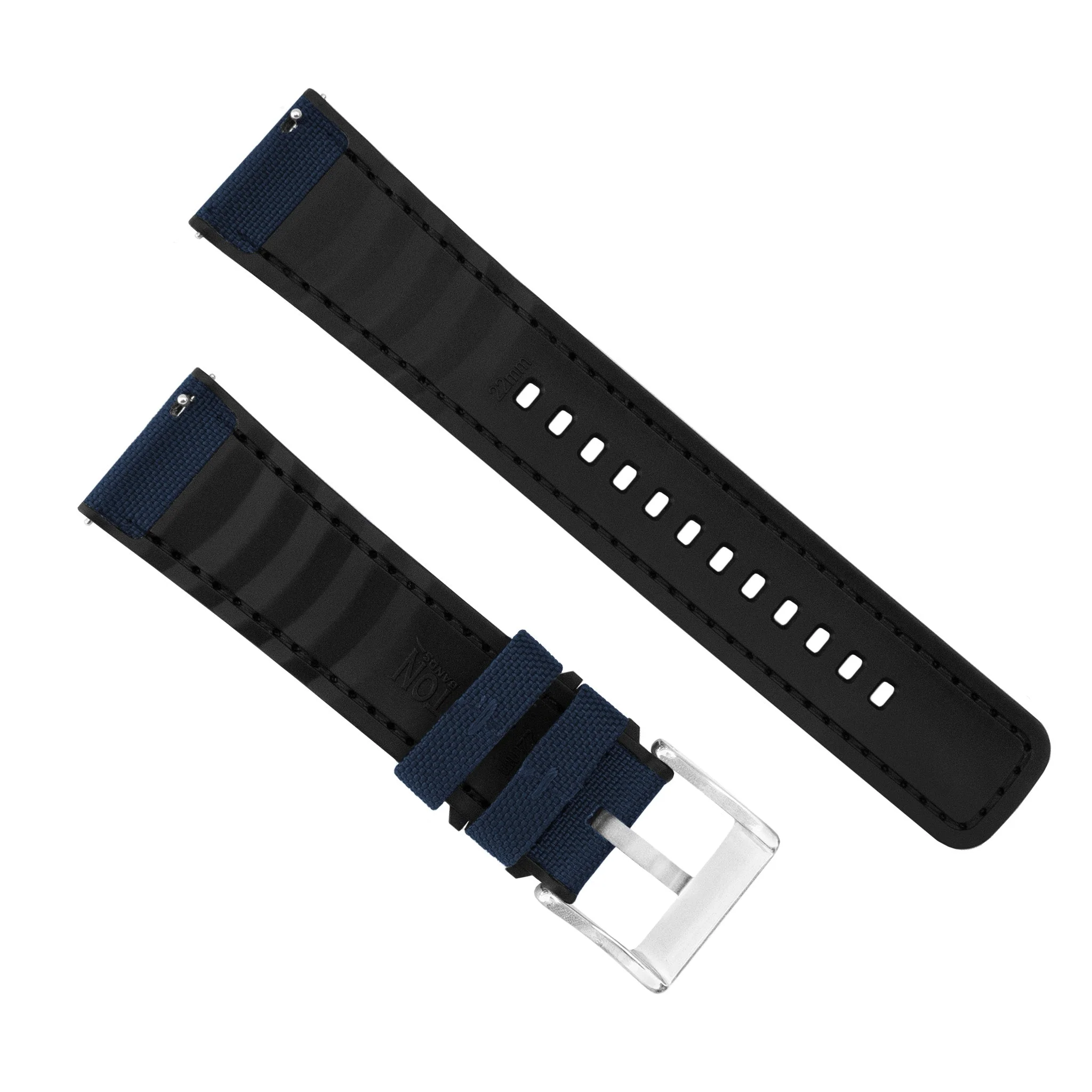 Omega Moonswatch Cordrua Fabric Silicone Hybrid Navy Blue Watch Band - Image 4
