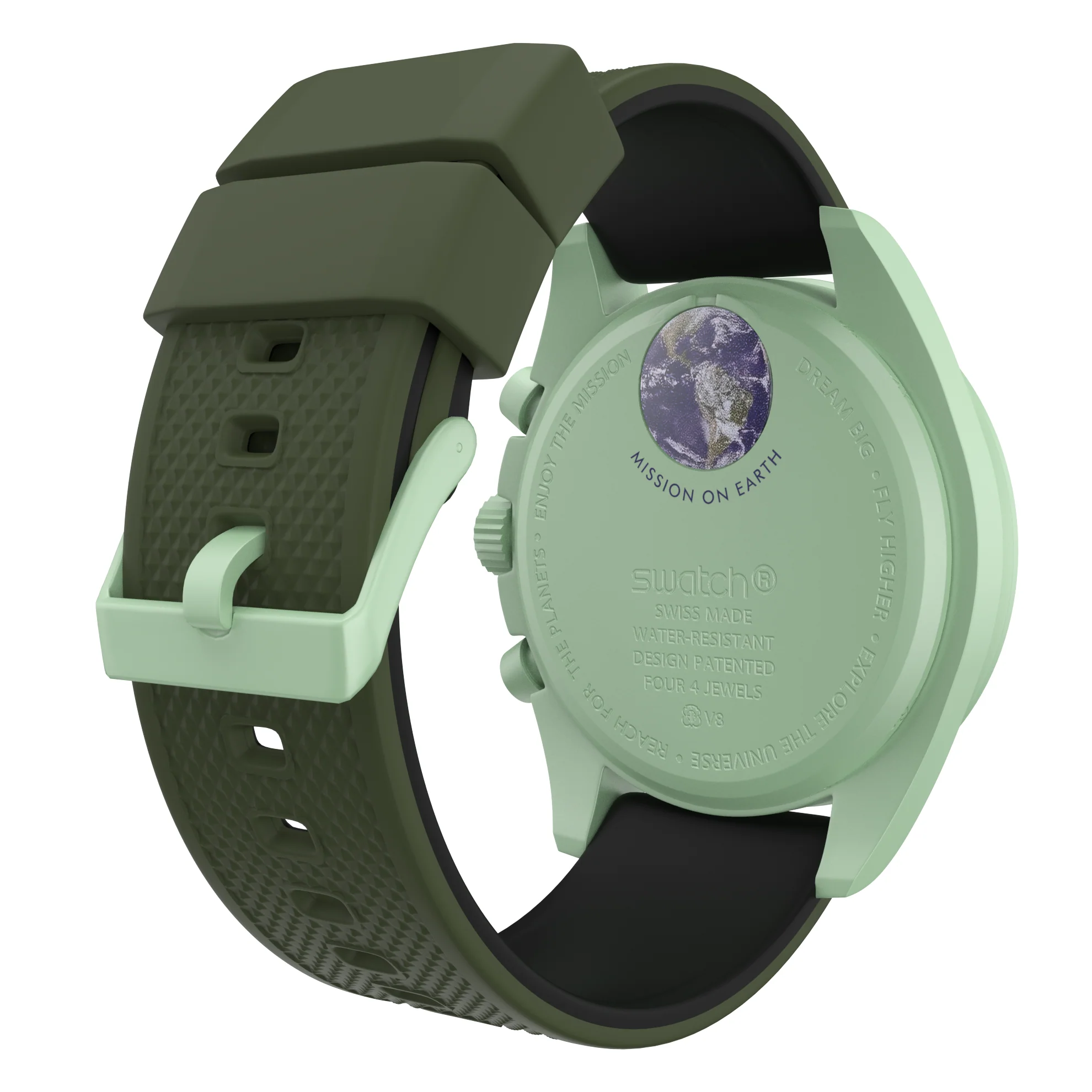 Omega Moonswatch Elite Silicone Army Green Top Black Bottom Watch Band - Image 2