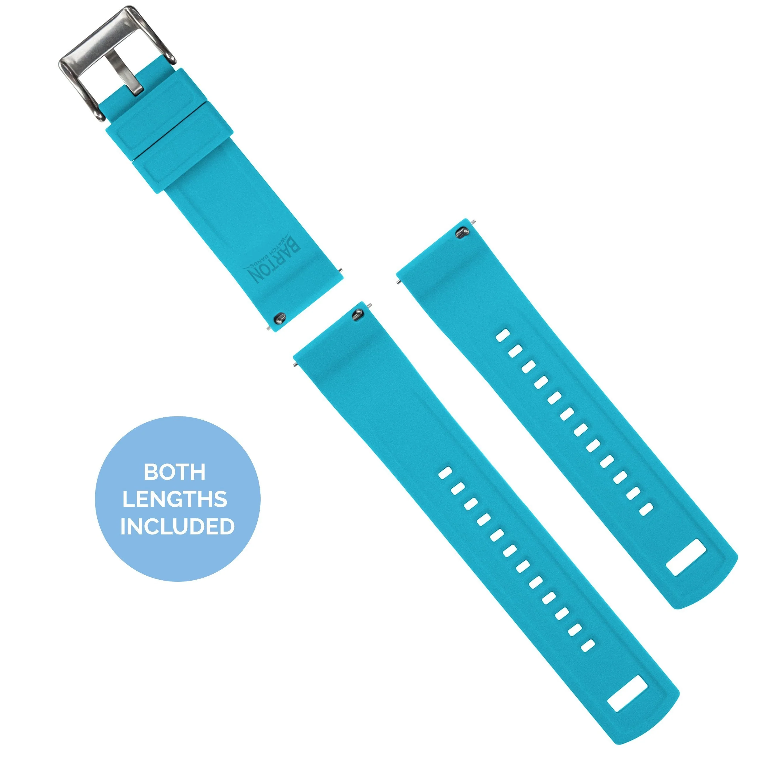 Omega Moonswatch Elite Silicone Black Top Aqua Blue Bottom Watch Band - Image 5