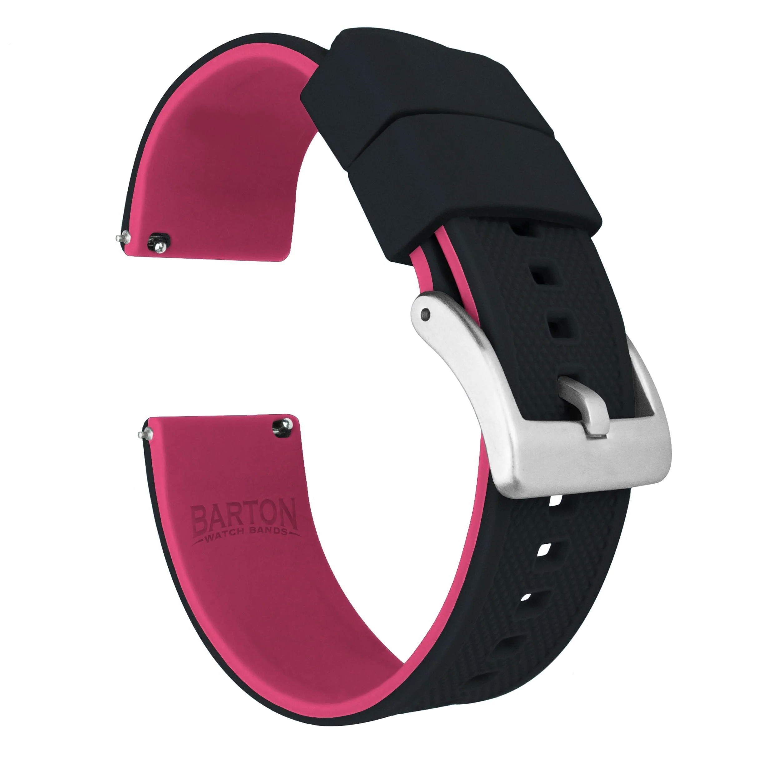 Omega Moonswatch Elite Silicone Black Top Pink Bottom Watch Band - Image 2