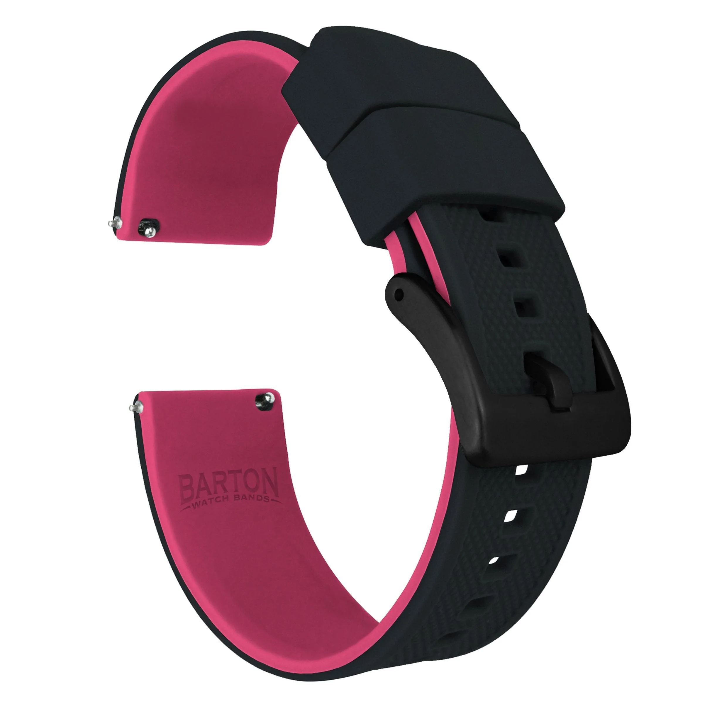 Omega Moonswatch Elite Silicone Black Top Pink Bottom Watch Band - Image 3