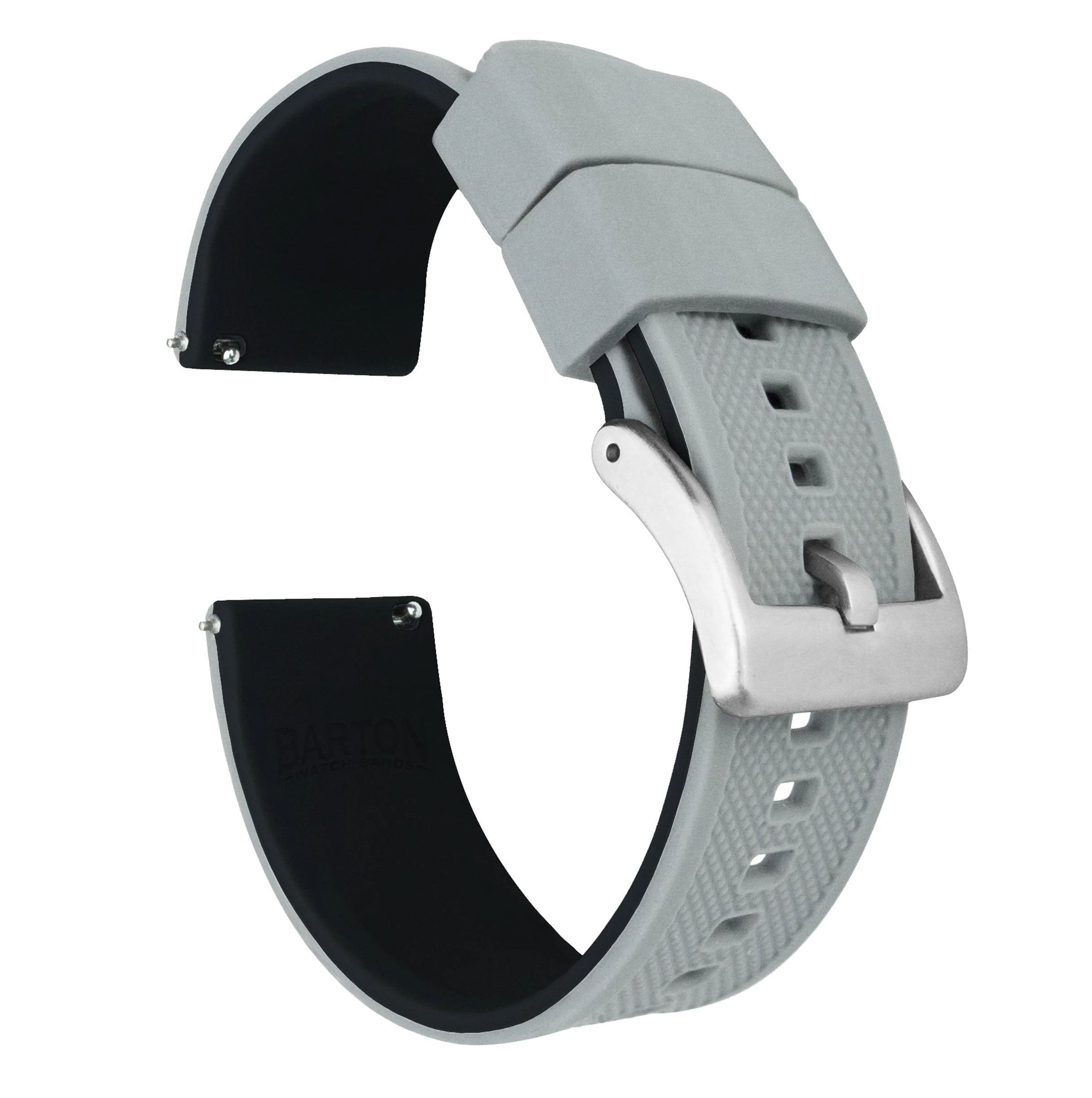 Omega Moonswatch Elite Silicone Cool Grey Top Black Bottom Watch Band - Image 2