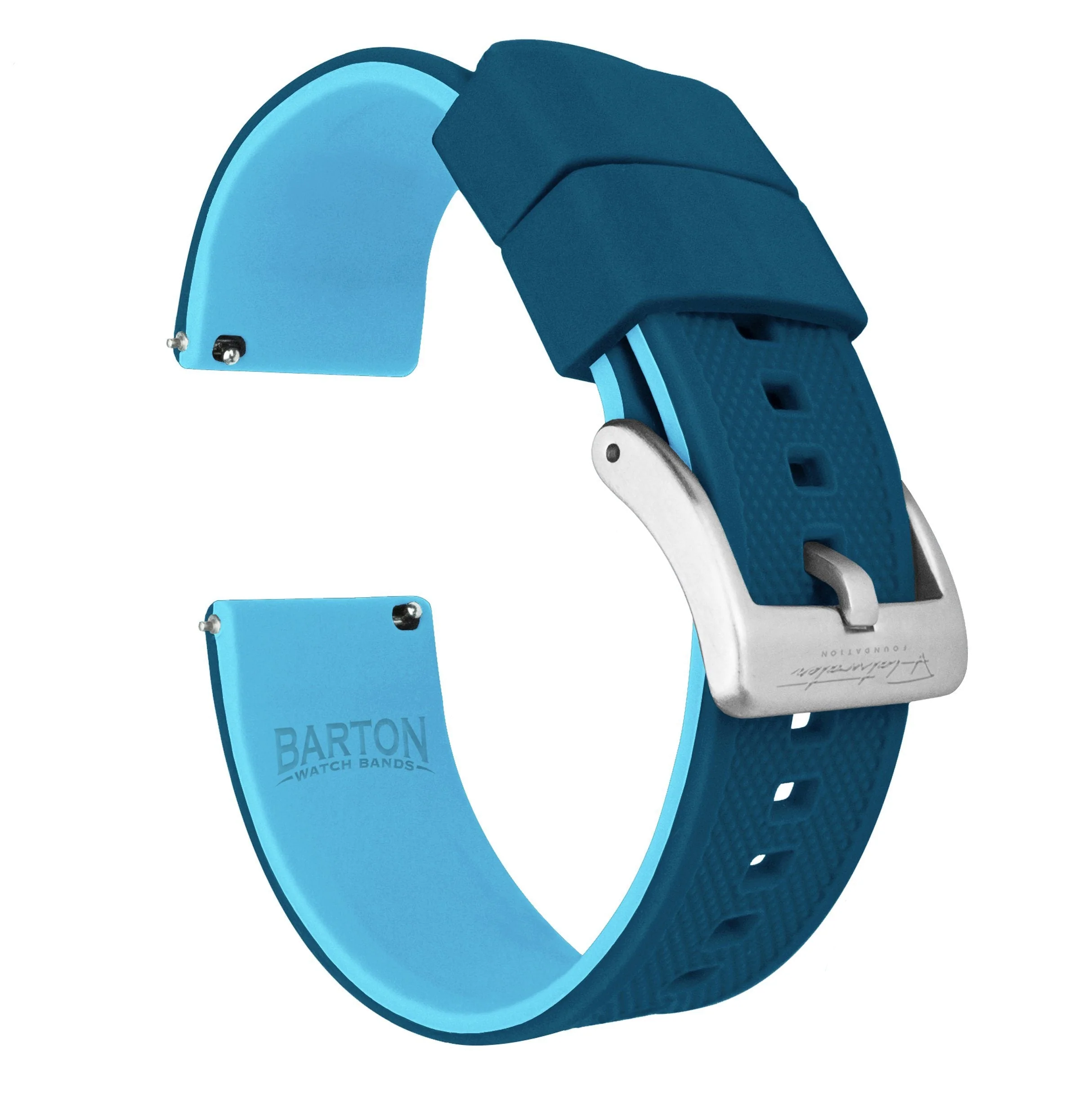 Omega Moonswatch Elite Silicone Flatwater Blue Watch Band - Image 2