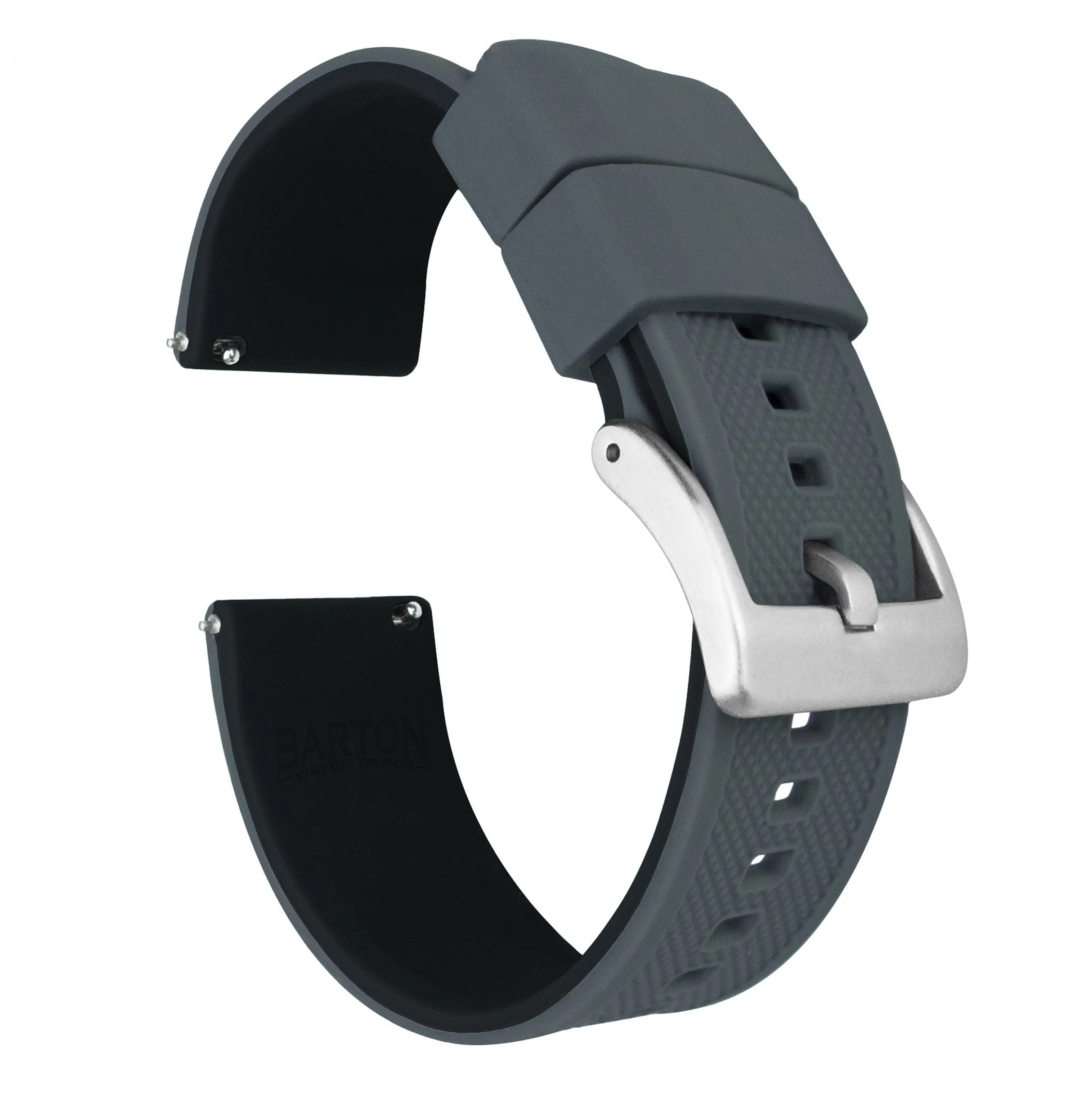 Omega Moonswatch Elite Silicone Smoke Grey Top Black Bottom Watch Band - Image 2