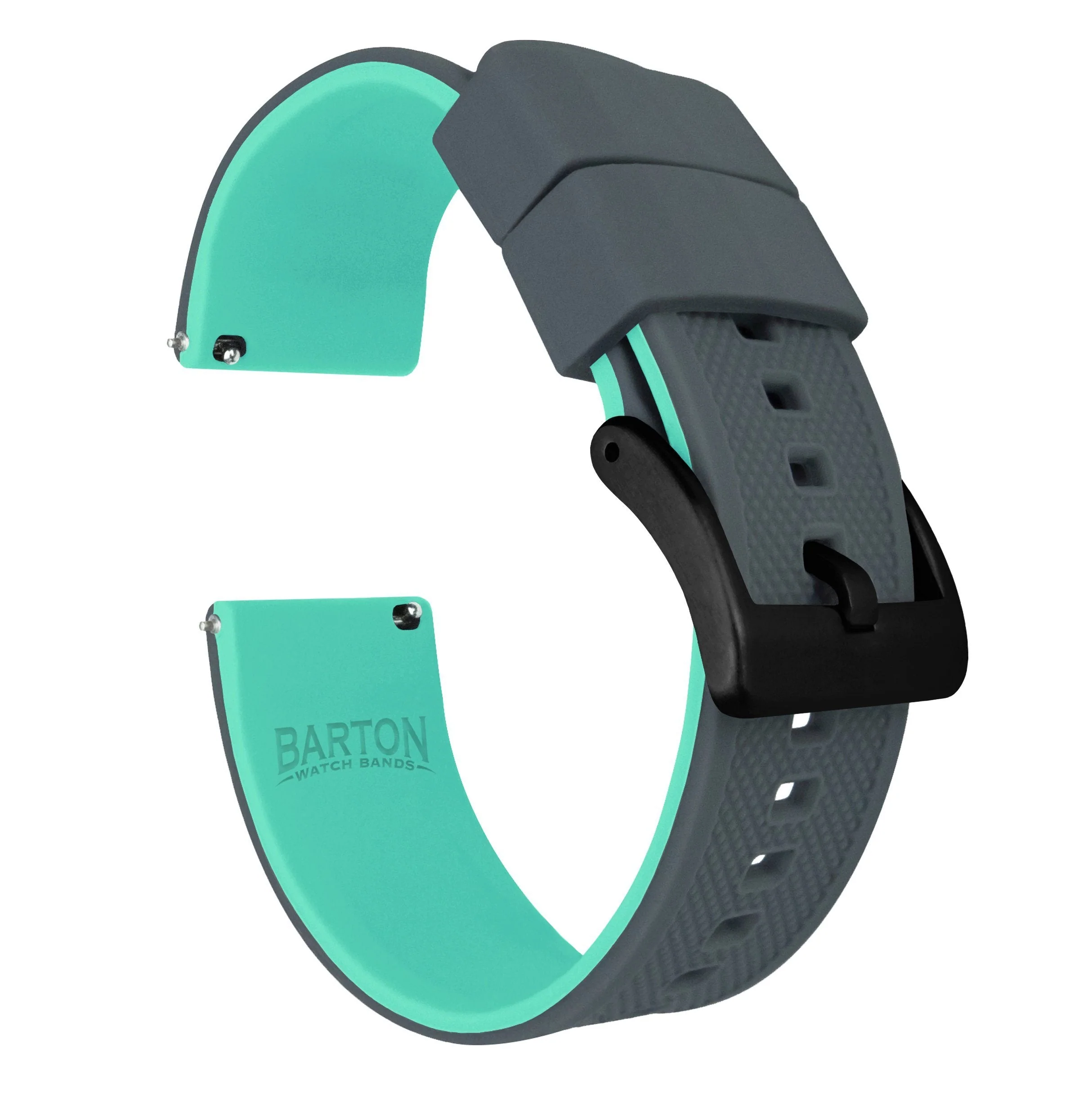 Omega Moonswatch Elite Silicone Smoke Grey Top Mint Green Bottom Watch Band - Image 3