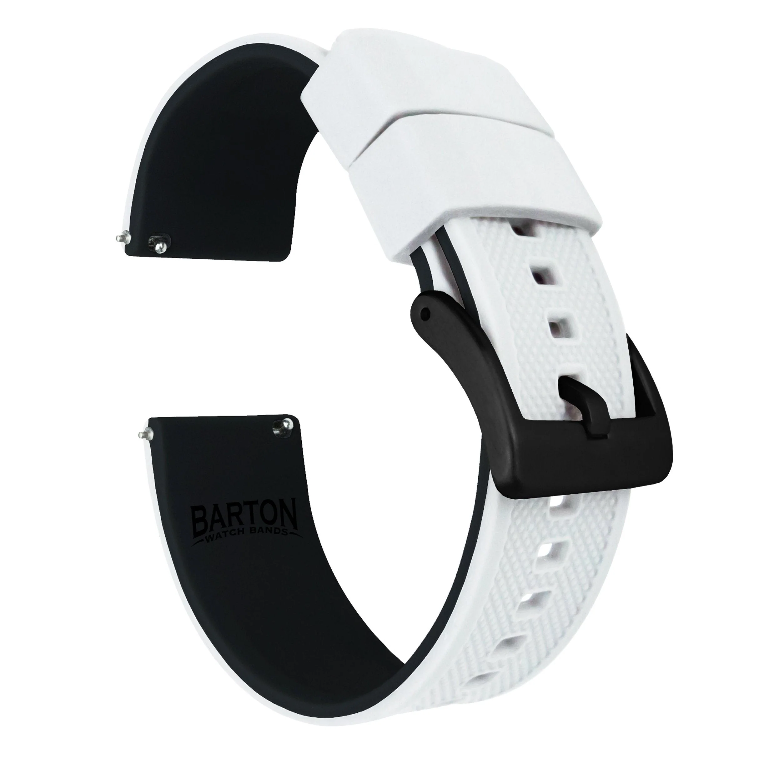 Omega Moonswatch Elite Silicone White Top Black Bottom Watch Band - Image 4