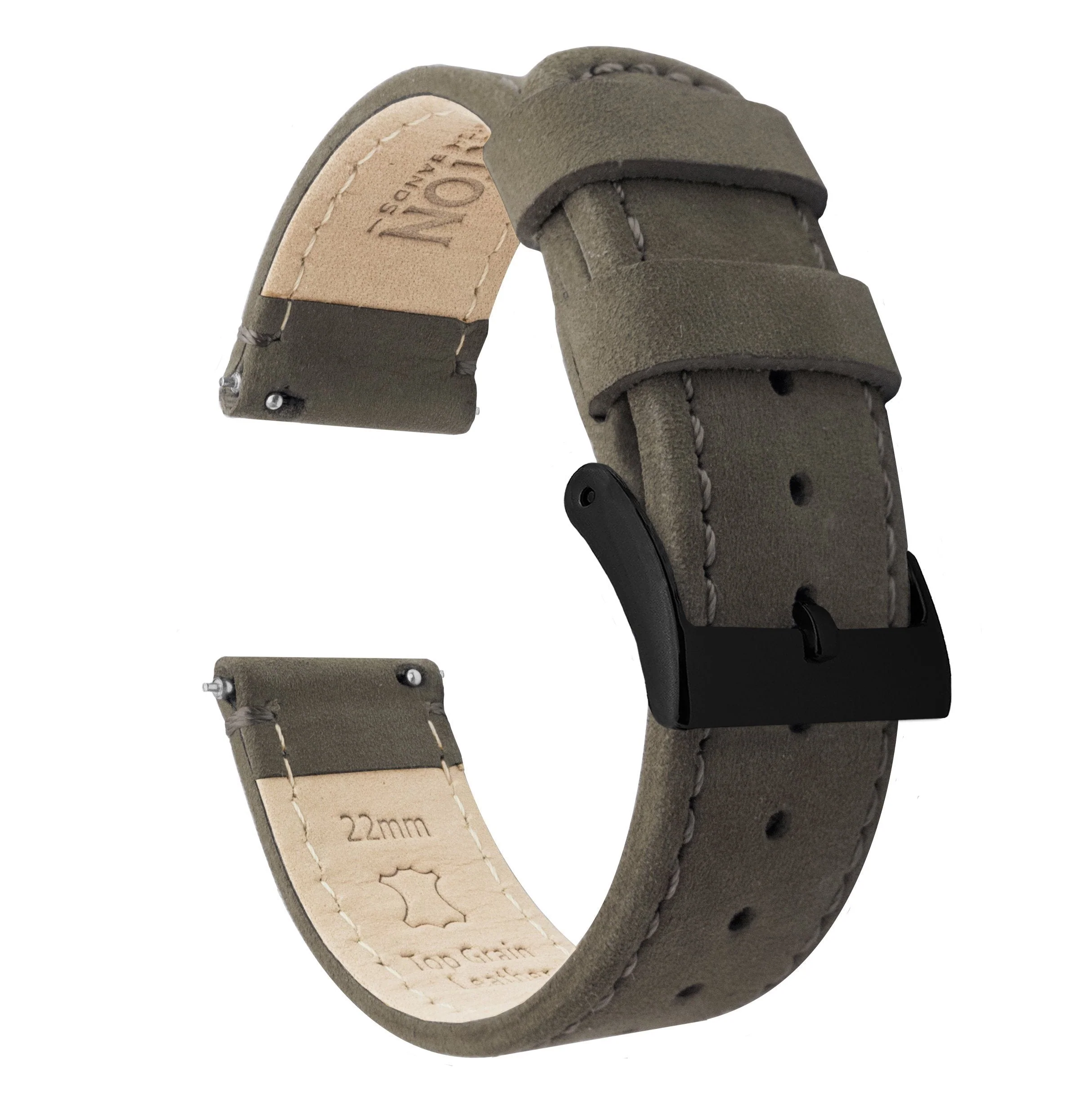 Omega Moonswatch Espresso Brown Leather Stitching Watch Band - Image 3