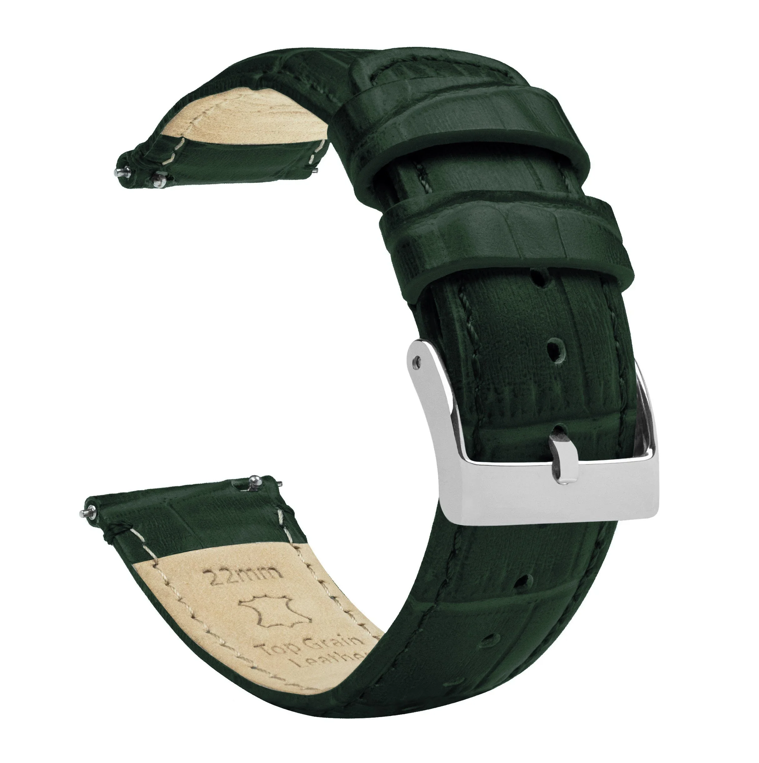 Omega Moonswatch Forest Green Alligator Grain Leather Watch Band - Image 4