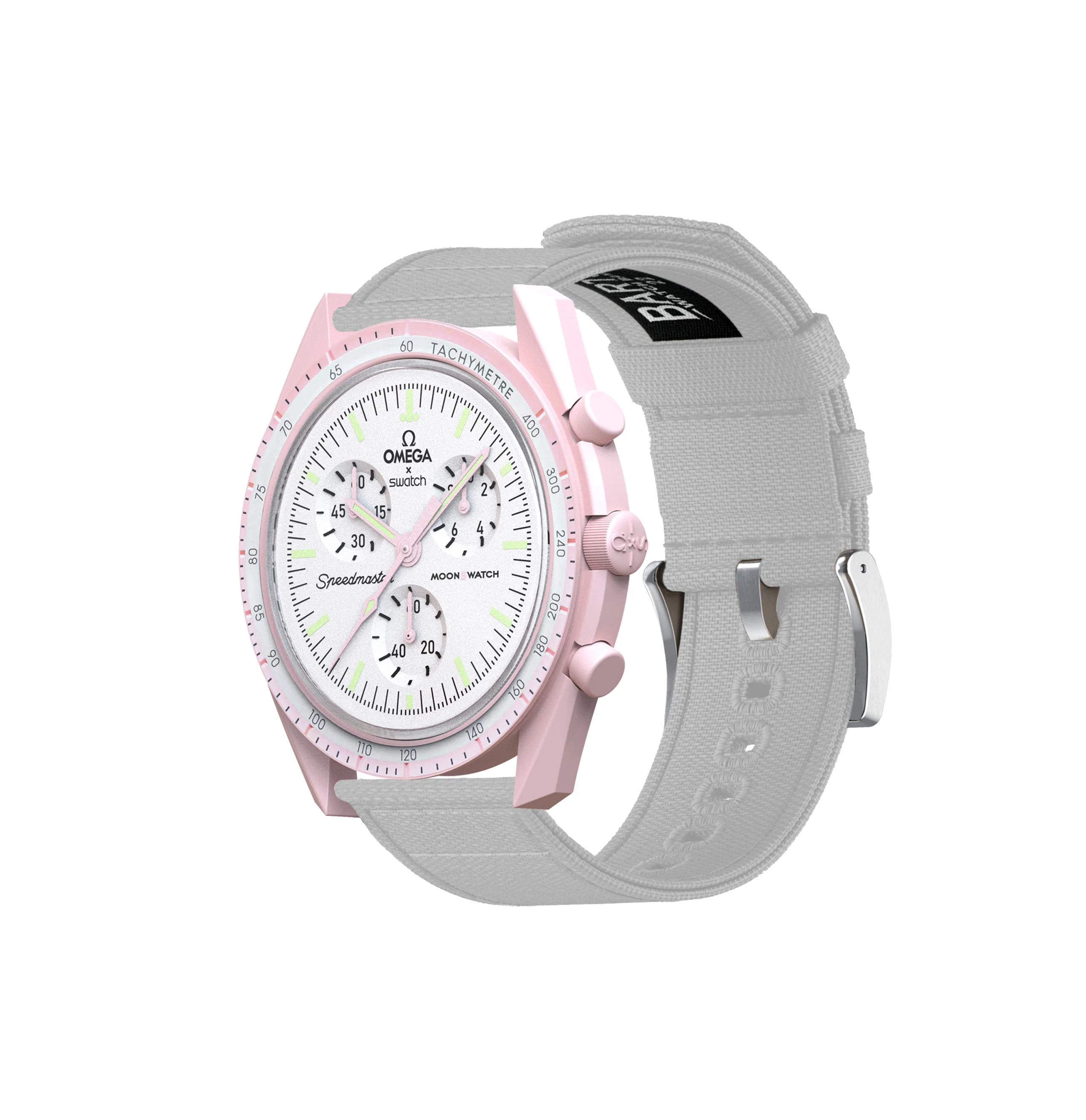 Omega Moonswatch Linen White Canvas Watch Band - Image 7
