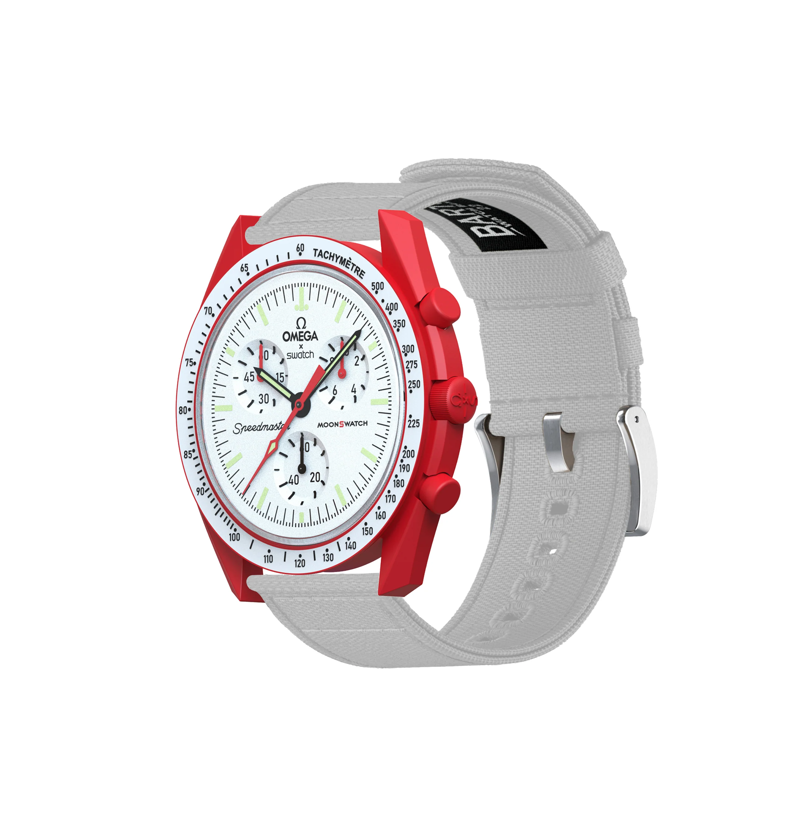 Omega Moonswatch Linen White Canvas Watch Band - Image 8