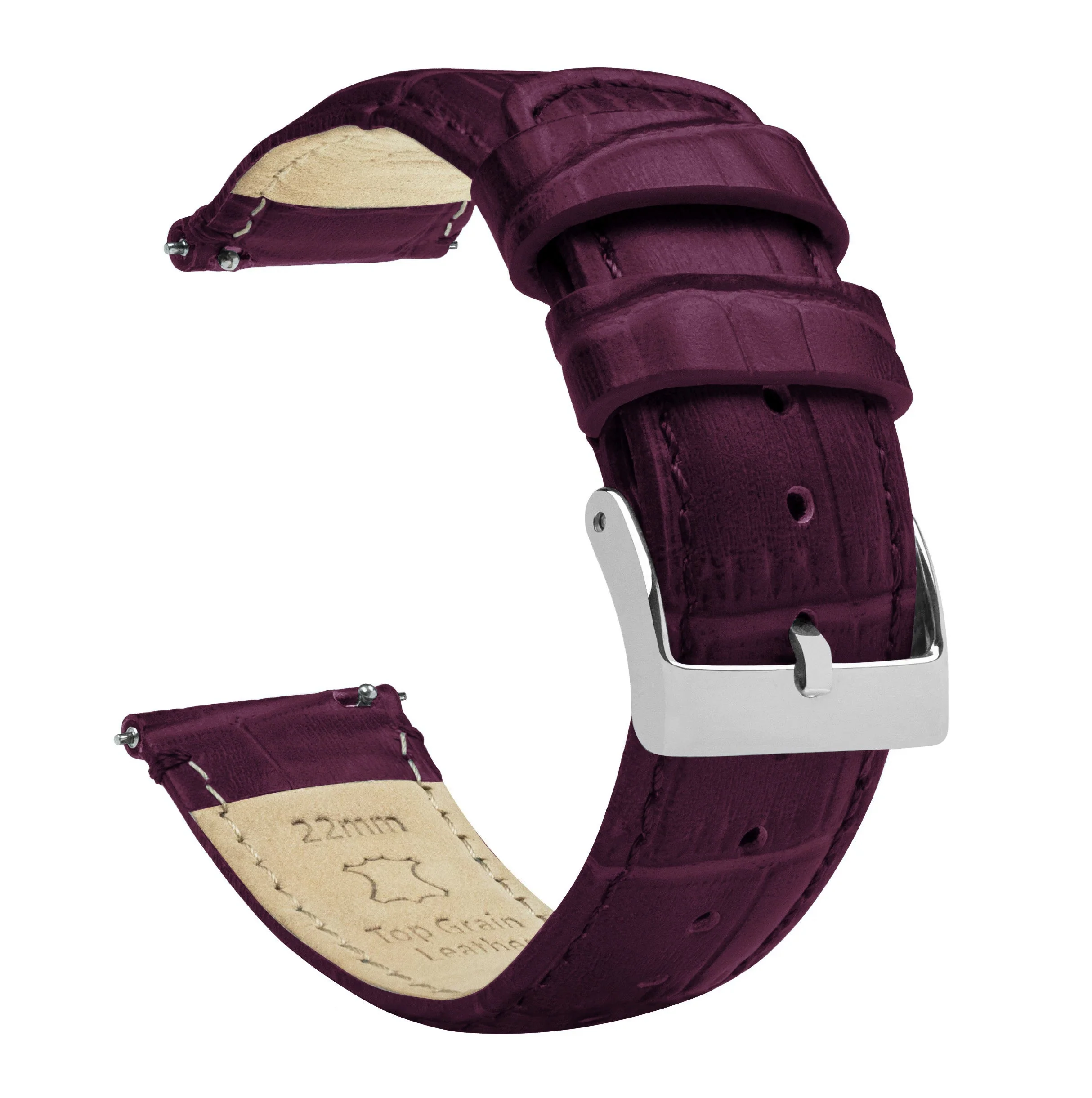 Omega Moonswatch Merlot Alligator Grain Leather Watch Band - Image 2