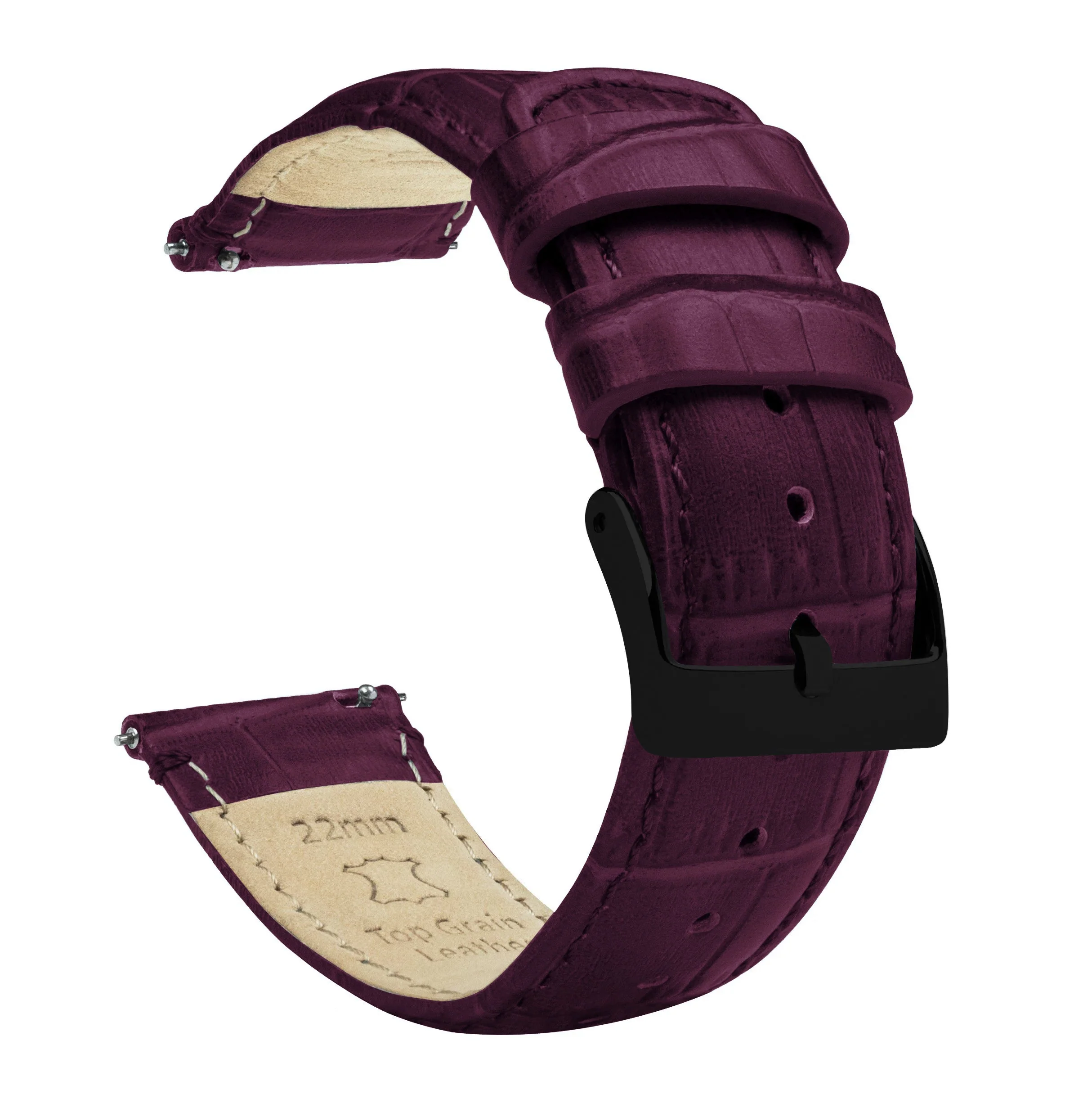 Omega Moonswatch Merlot Alligator Grain Leather Watch Band - Image 3