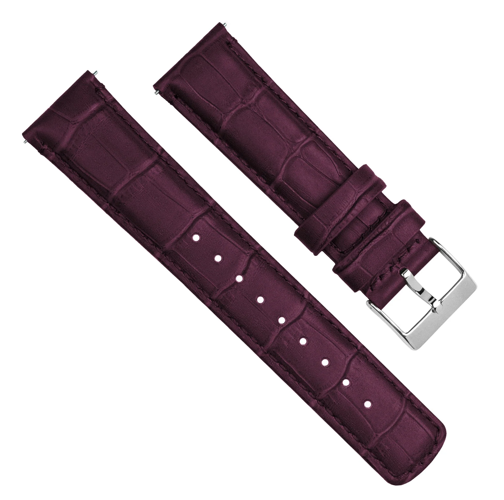 Omega Moonswatch Merlot Alligator Grain Leather Watch Band - Image 4