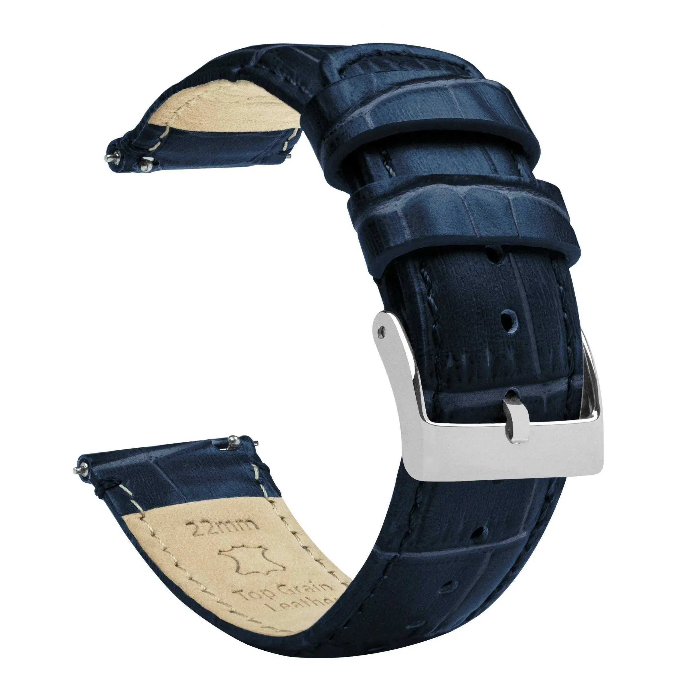 Omega Moonswatch Navy Blue Alligator Grain Leather Watch Band - Image 3