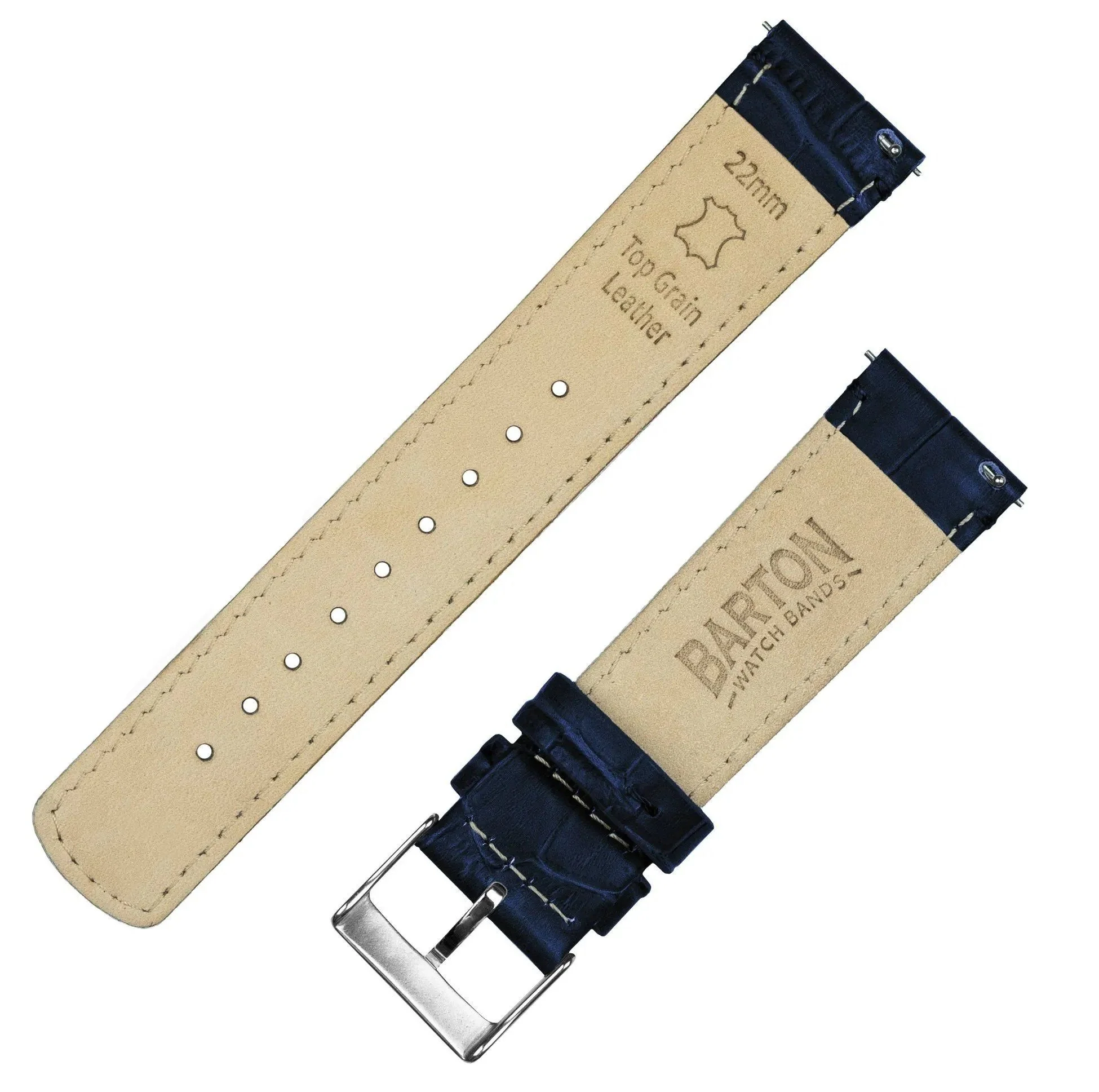 Omega Moonswatch Navy Blue Alligator Grain Leather Watch Band - Image 6