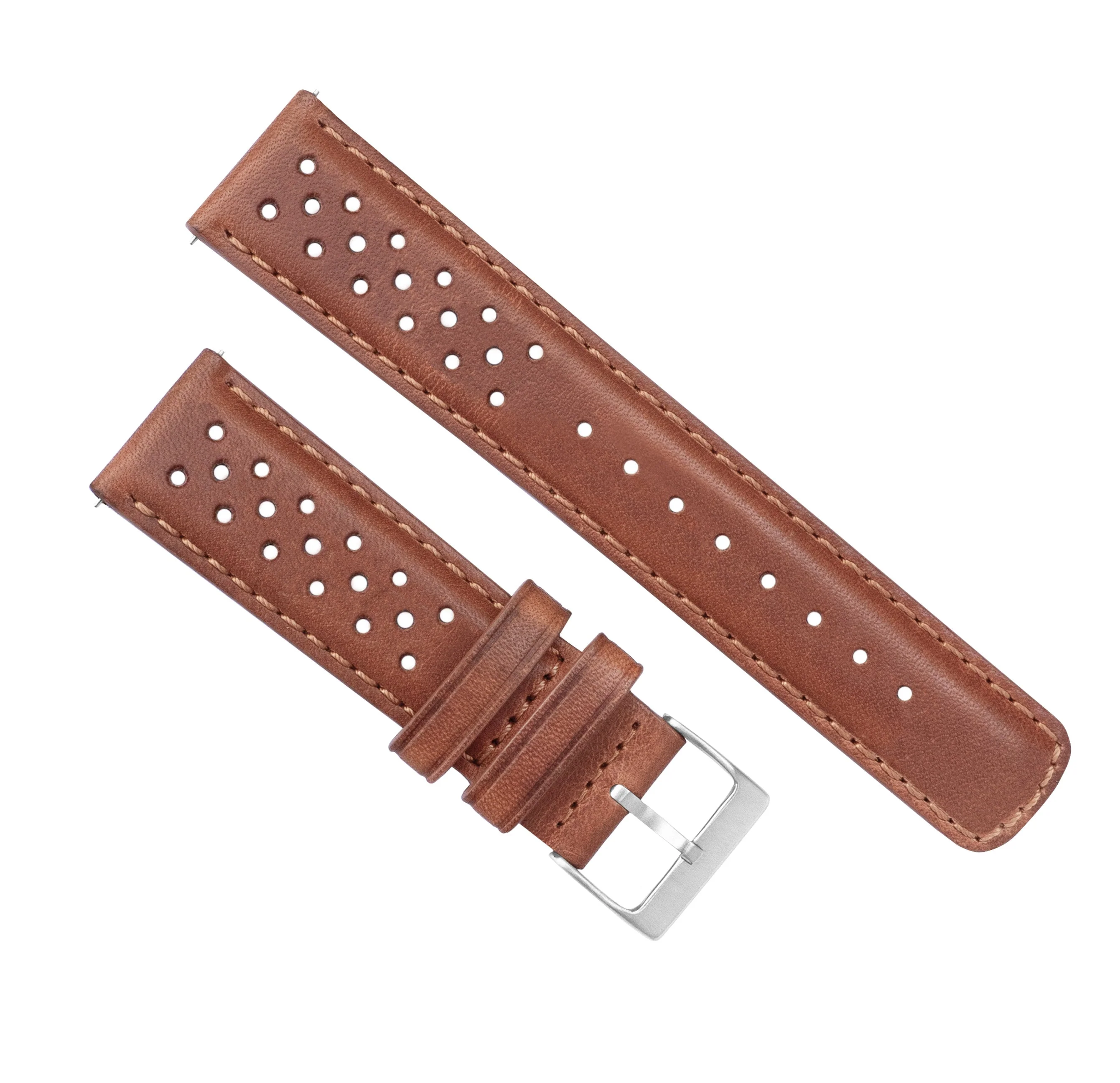 Omega Moonswatch Racing Horween Leather Caramel Brown Watch Band - Image 2