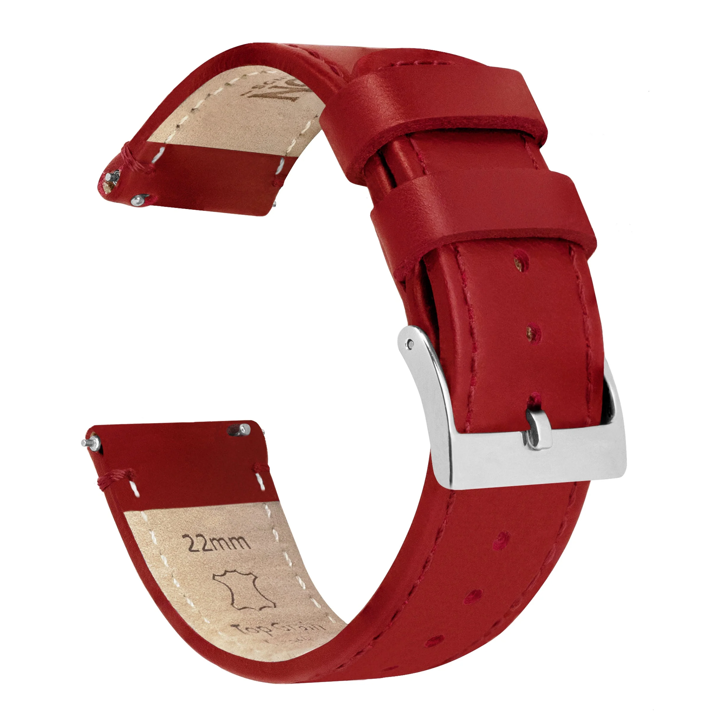 Omega Moonswatch Red Leather Stitching Watch Band - Image 4