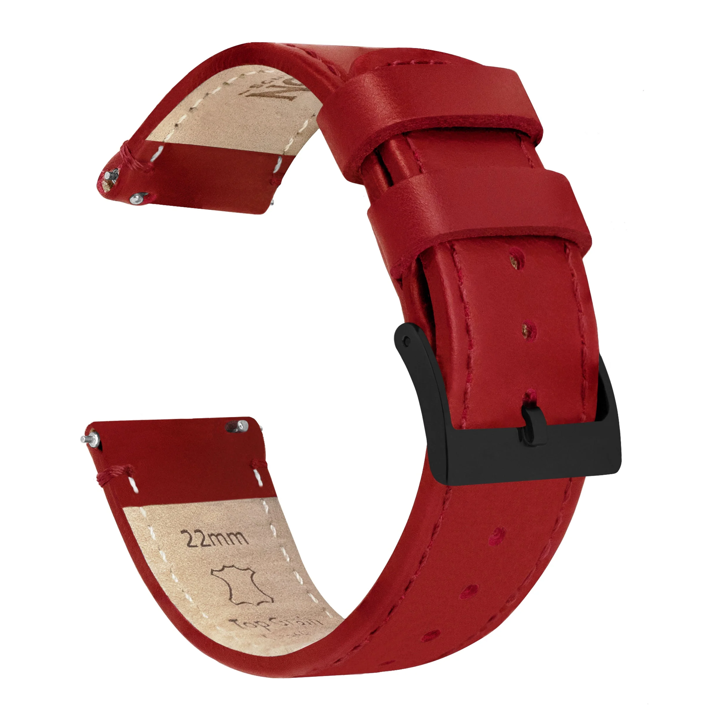 Omega Moonswatch Red Leather Stitching Watch Band - Image 5