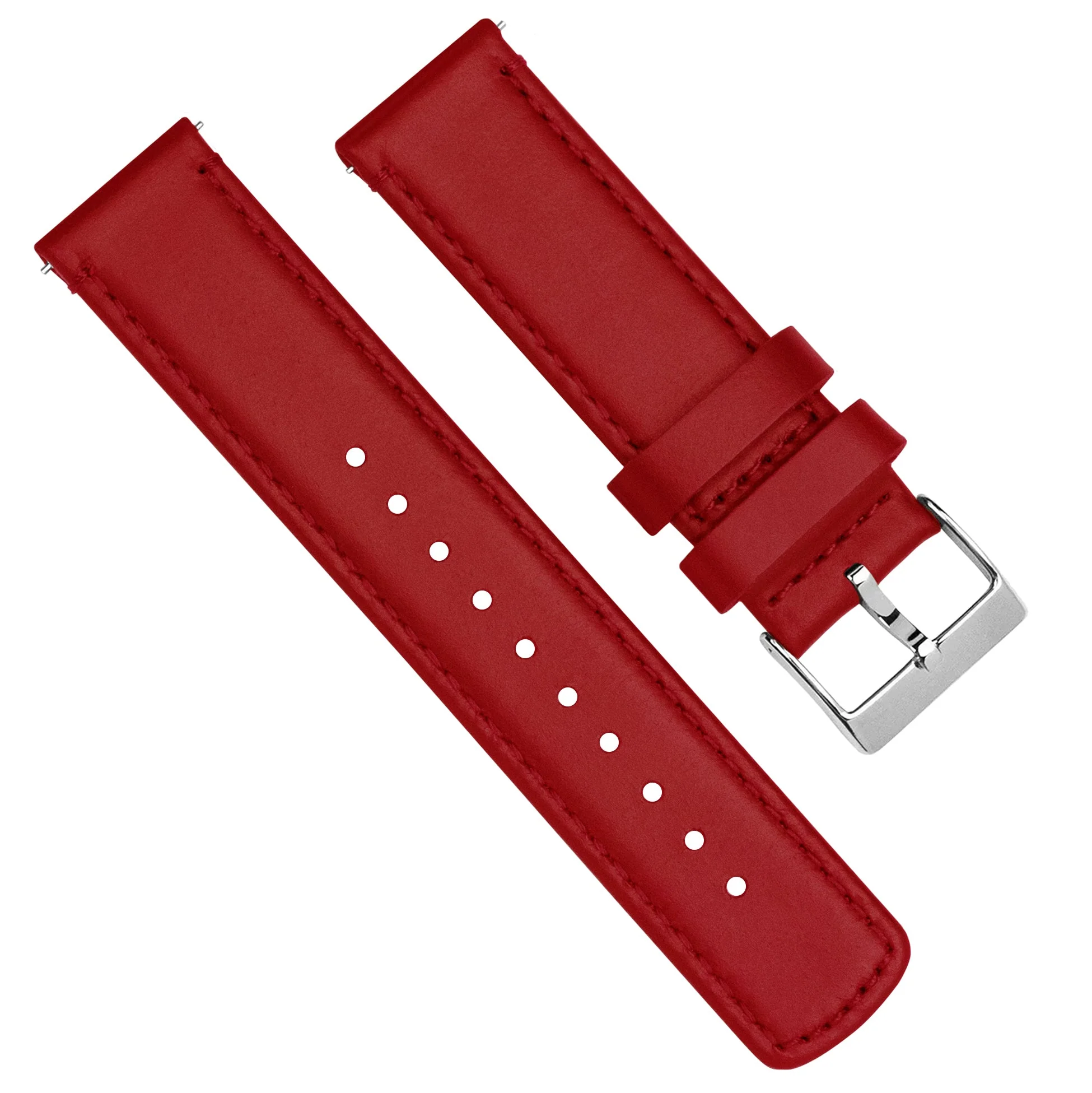 Omega Moonswatch Red Leather Stitching Watch Band - Image 6