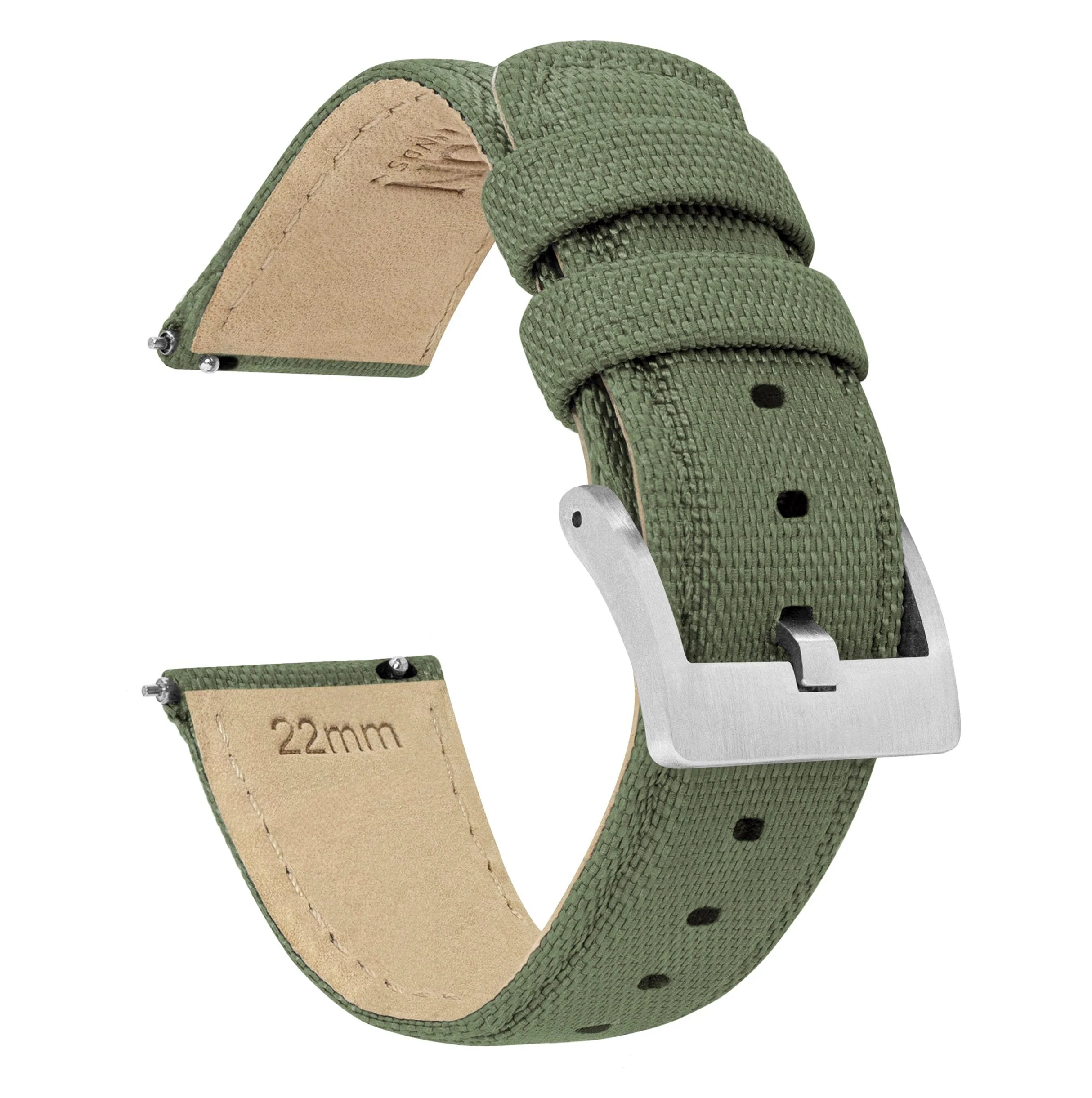 Omega Moonswatch Sailcloth Quick Release Army Green Watch Band - Image 2