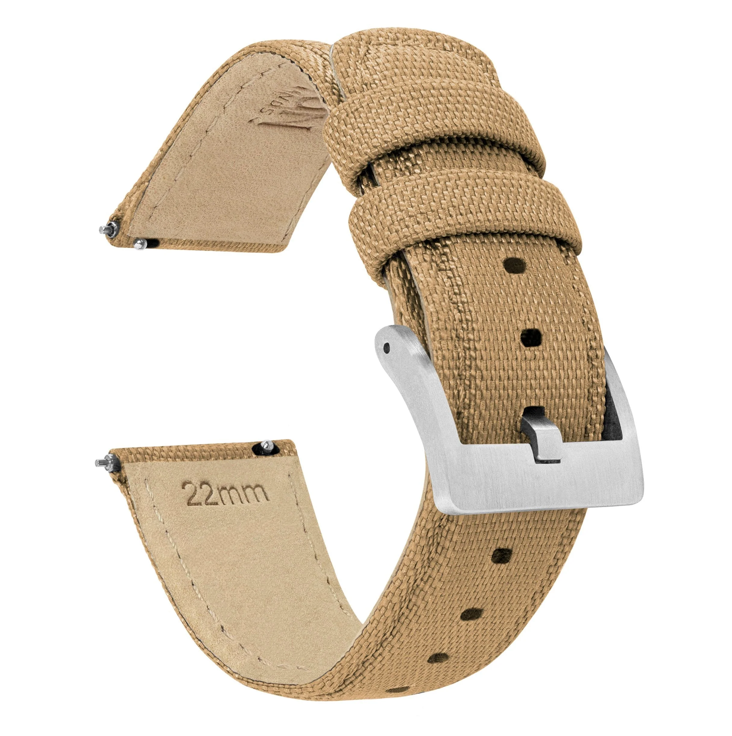 Omega Moonswatch Sailcloth Quick Release Khaki Tan Watch Band - Image 2