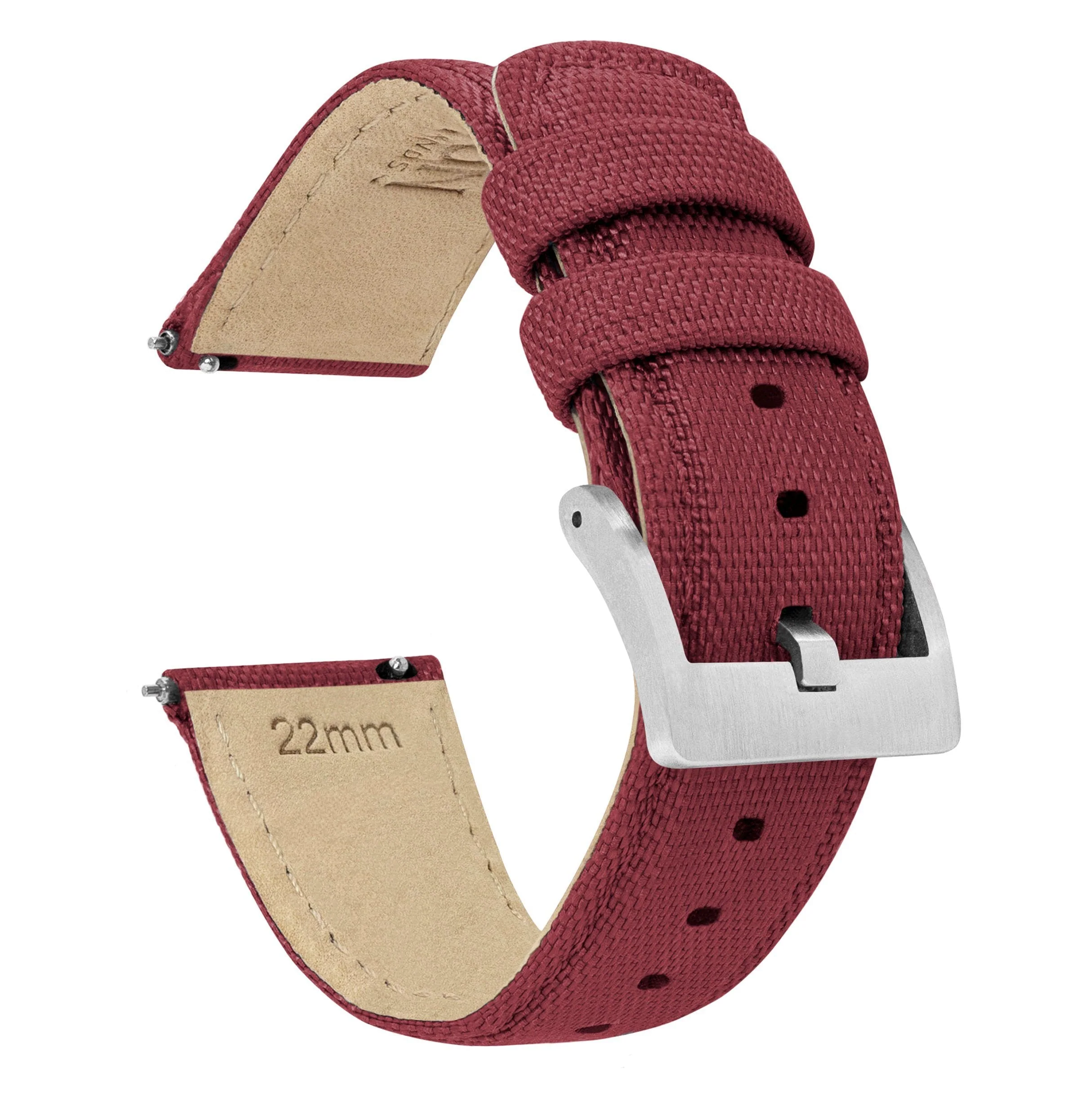 Omega Moonswatch Sailcloth Quick Release Raspberry Red Watch Band - Image 2
