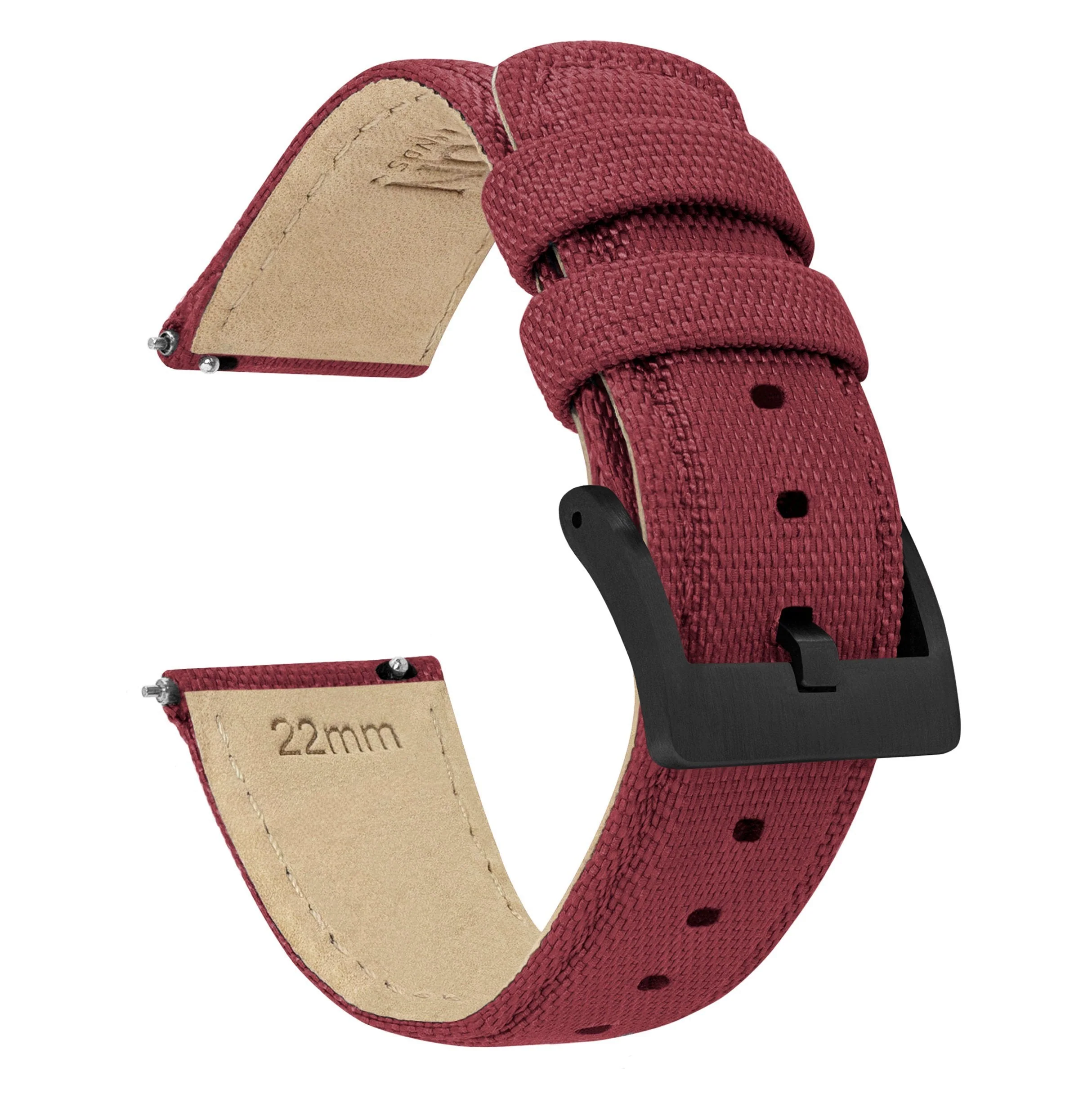 Omega Moonswatch Sailcloth Quick Release Raspberry Red Watch Band - Image 3