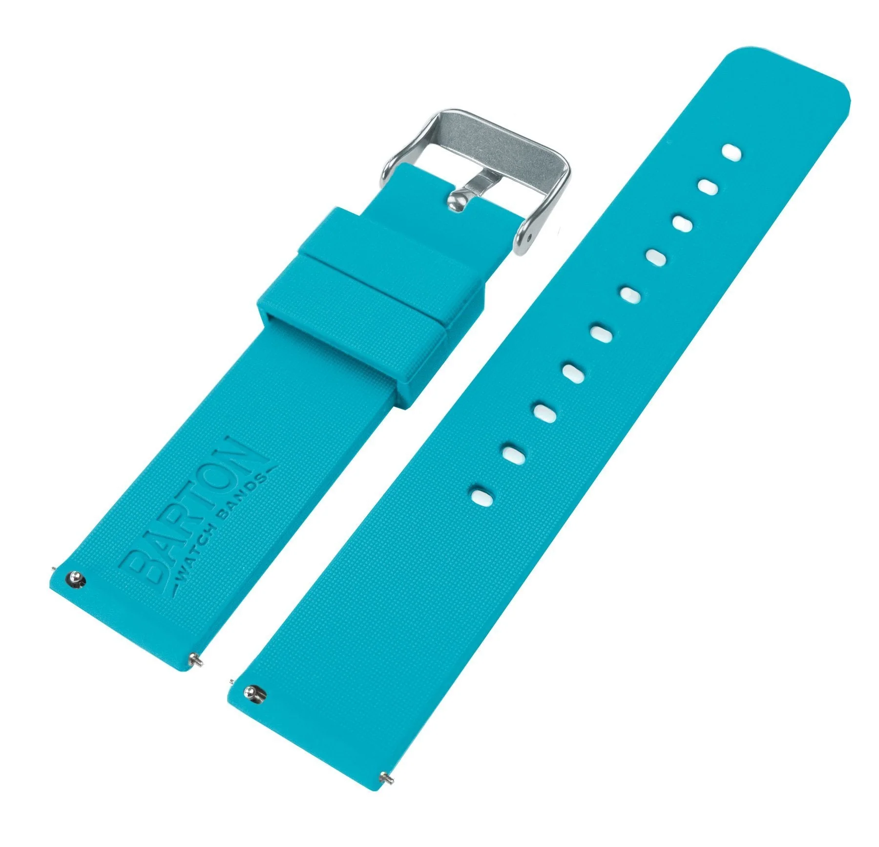 Omega Moonswatch Silicone Aqua Blue Watch Band - Image 4