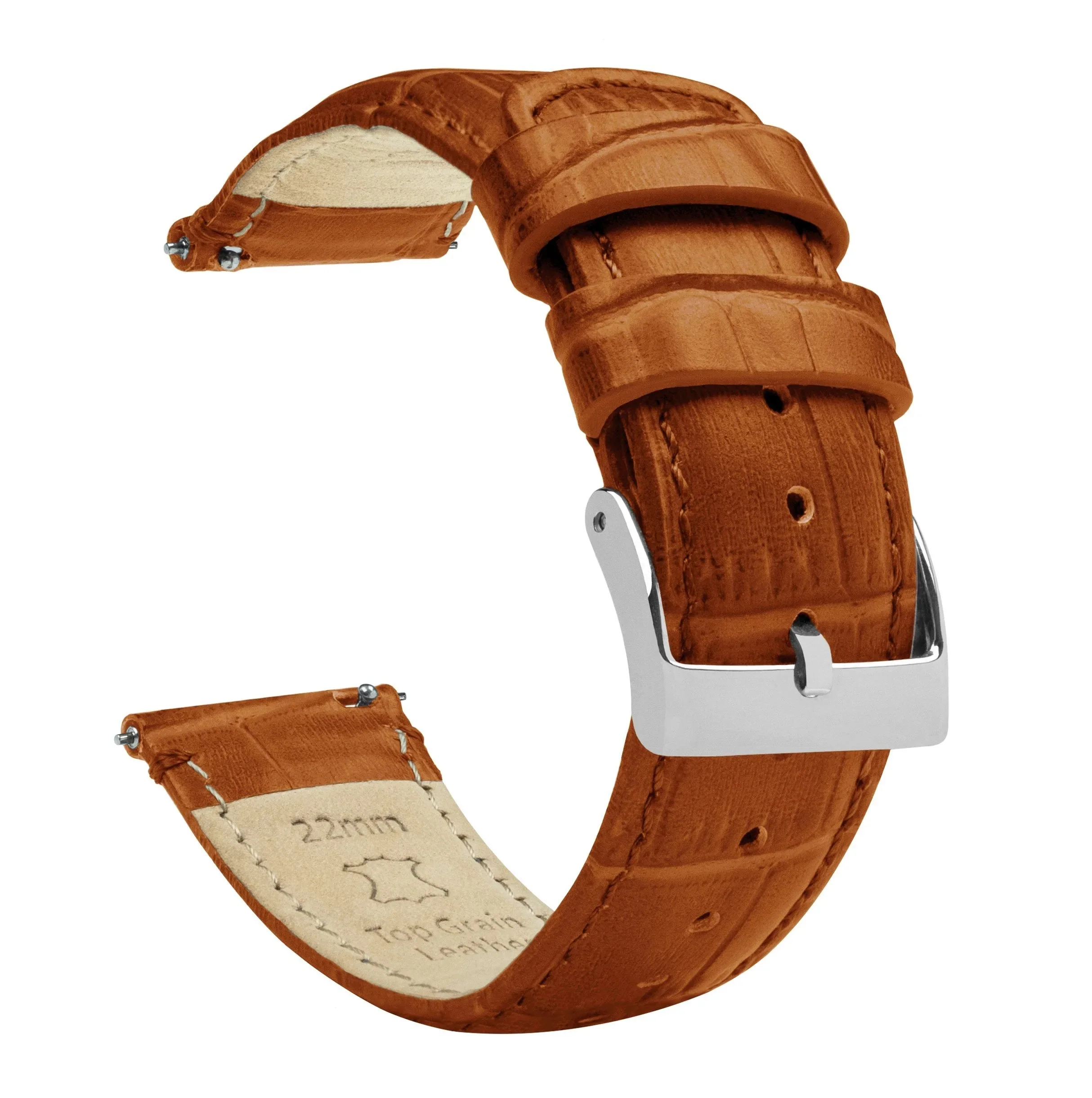 Omega Moonswatch Toffee Brown Alligator Grain Leather Watch Band - Image 4