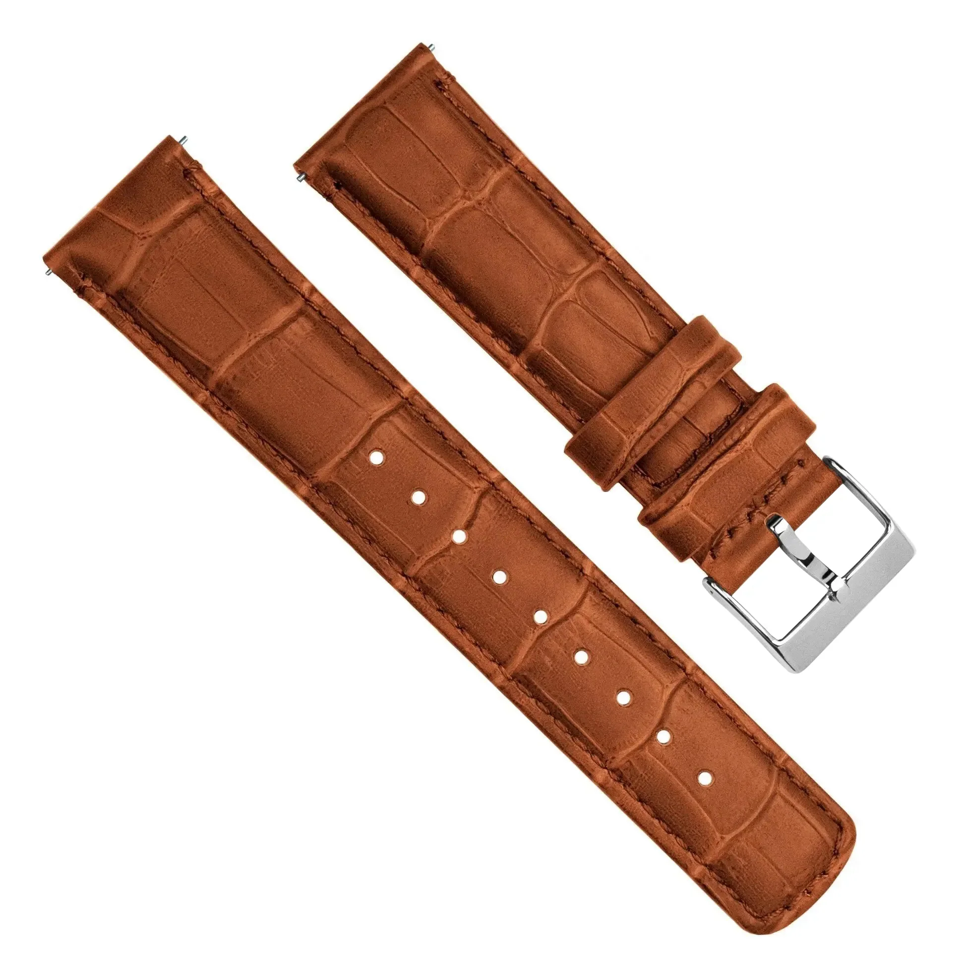 Omega Moonswatch Toffee Brown Alligator Grain Leather Watch Band - Image 5
