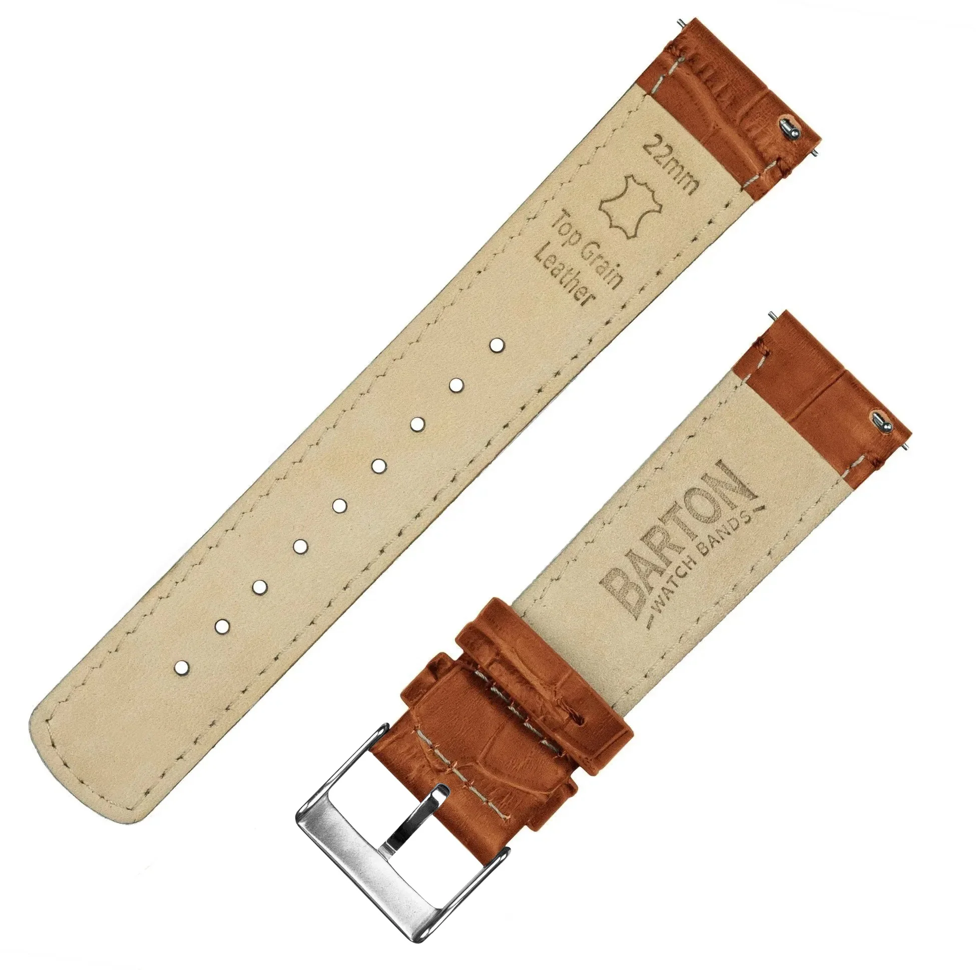 Omega Moonswatch Toffee Brown Alligator Grain Leather Watch Band - Image 6
