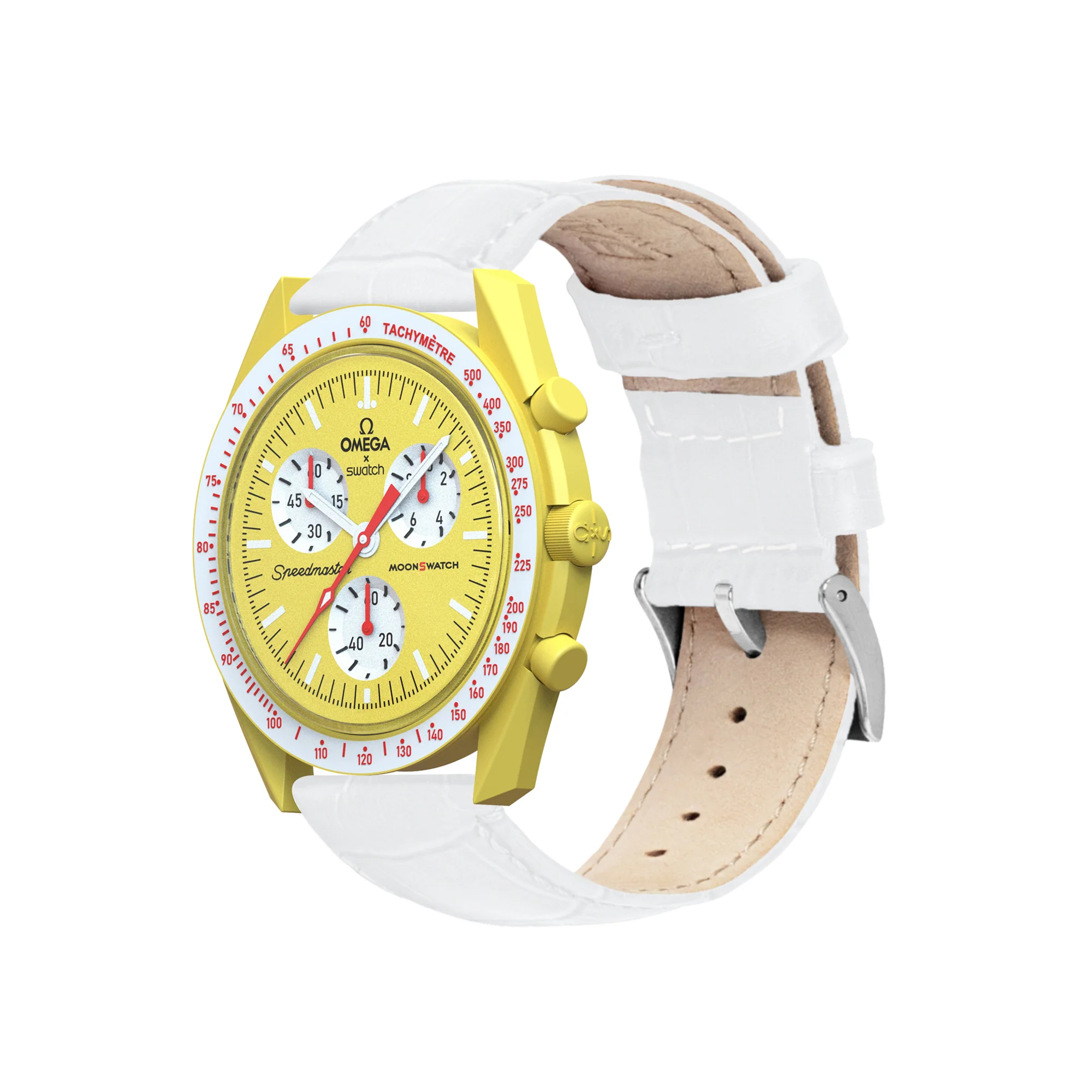 Omega Moonswatch White Alligator Grain Leather Watch Band - Image 2