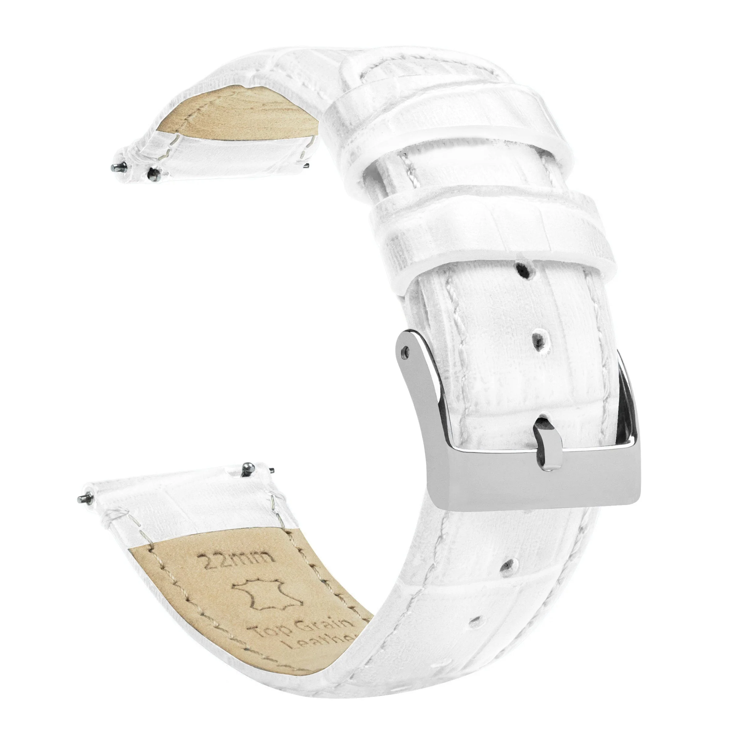 Omega Moonswatch White Alligator Grain Leather Watch Band - Image 4