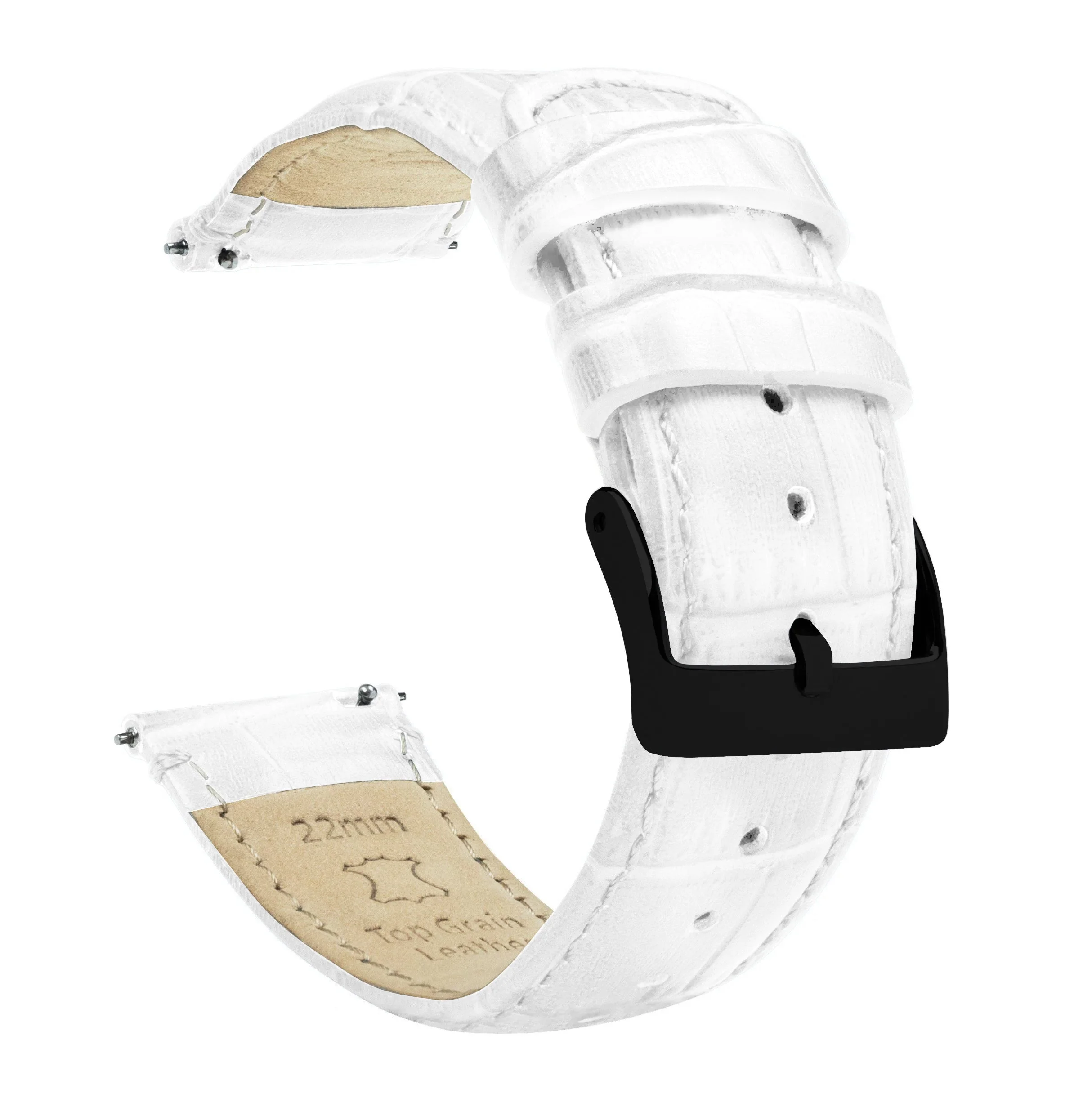 Omega Moonswatch White Alligator Grain Leather Watch Band - Image 5