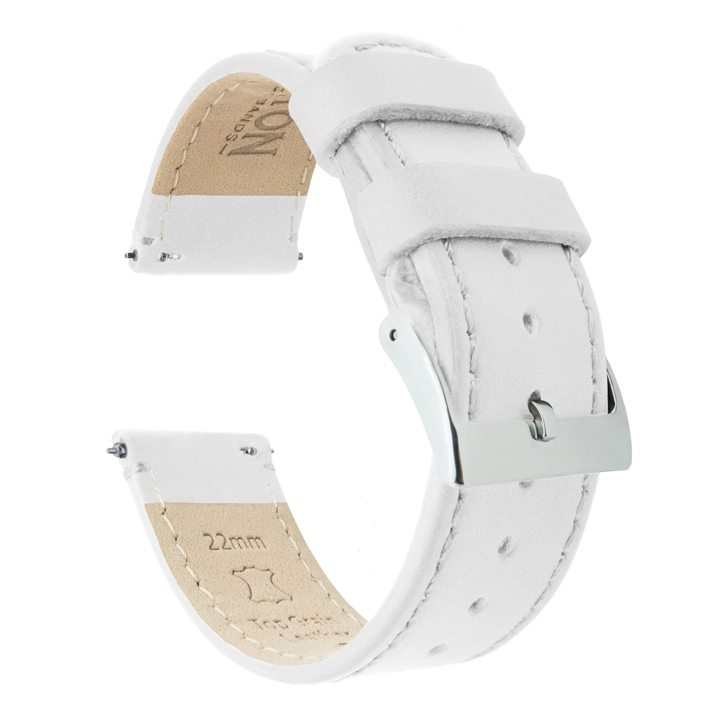 Omega Moonswatch White Leather Stitching Watch Band - Image 2