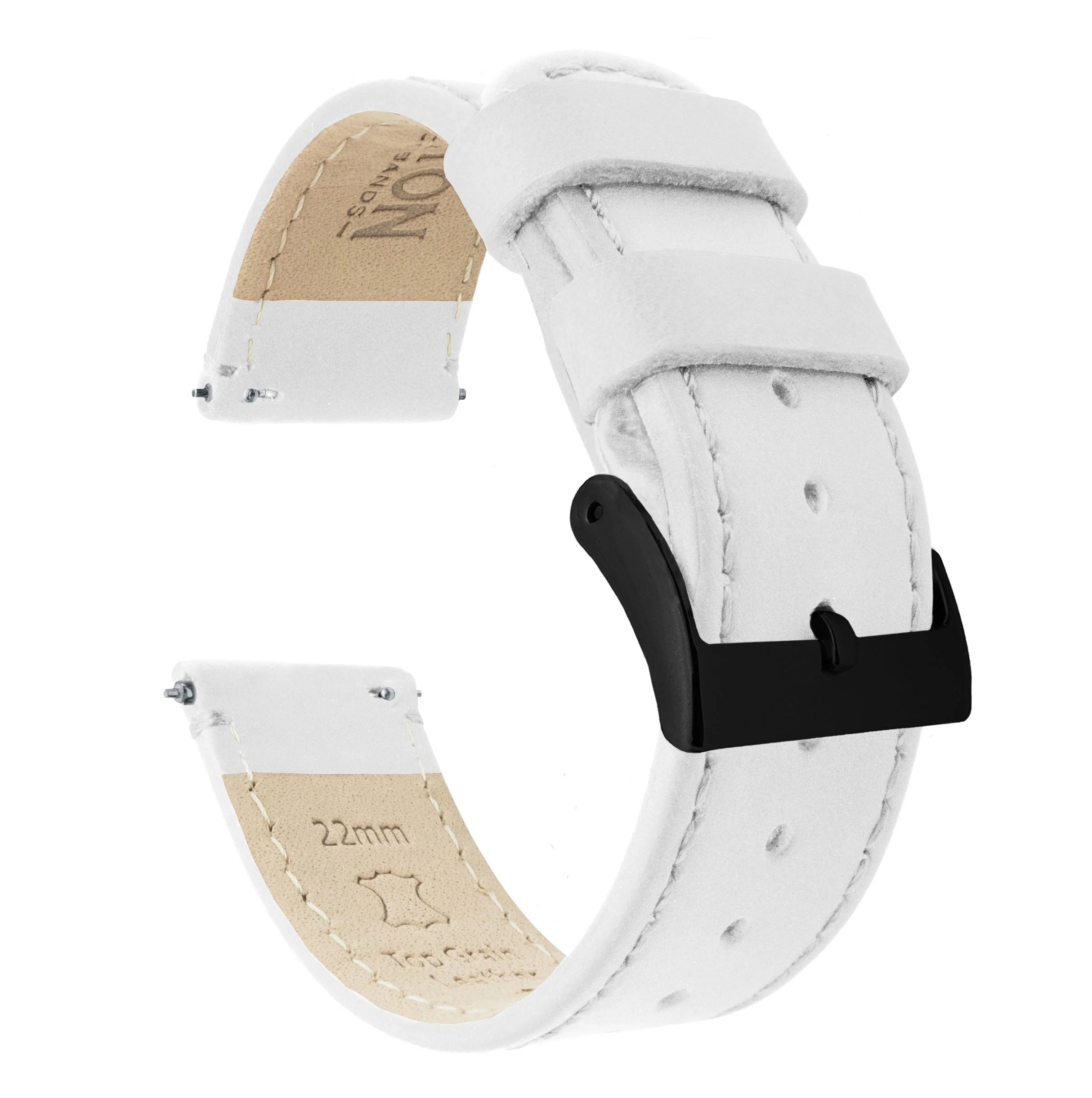Omega Moonswatch White Leather Stitching Watch Band - Image 3