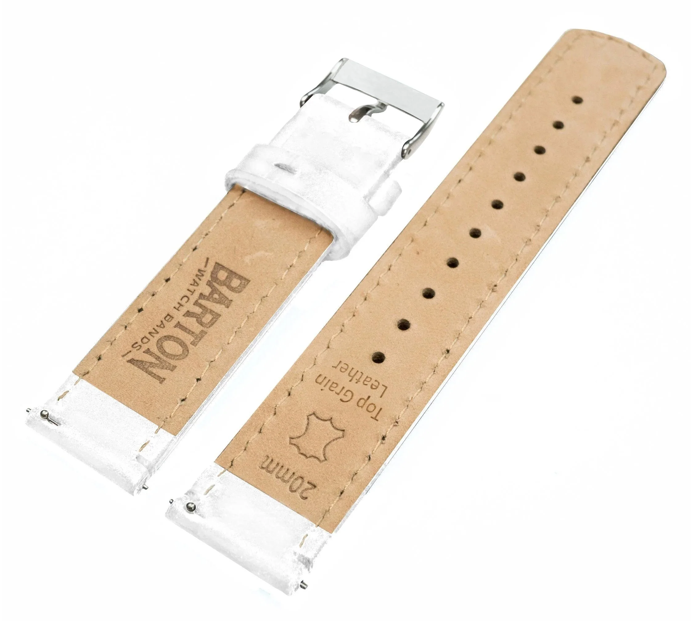 Omega Moonswatch White Leather Stitching Watch Band - Image 7