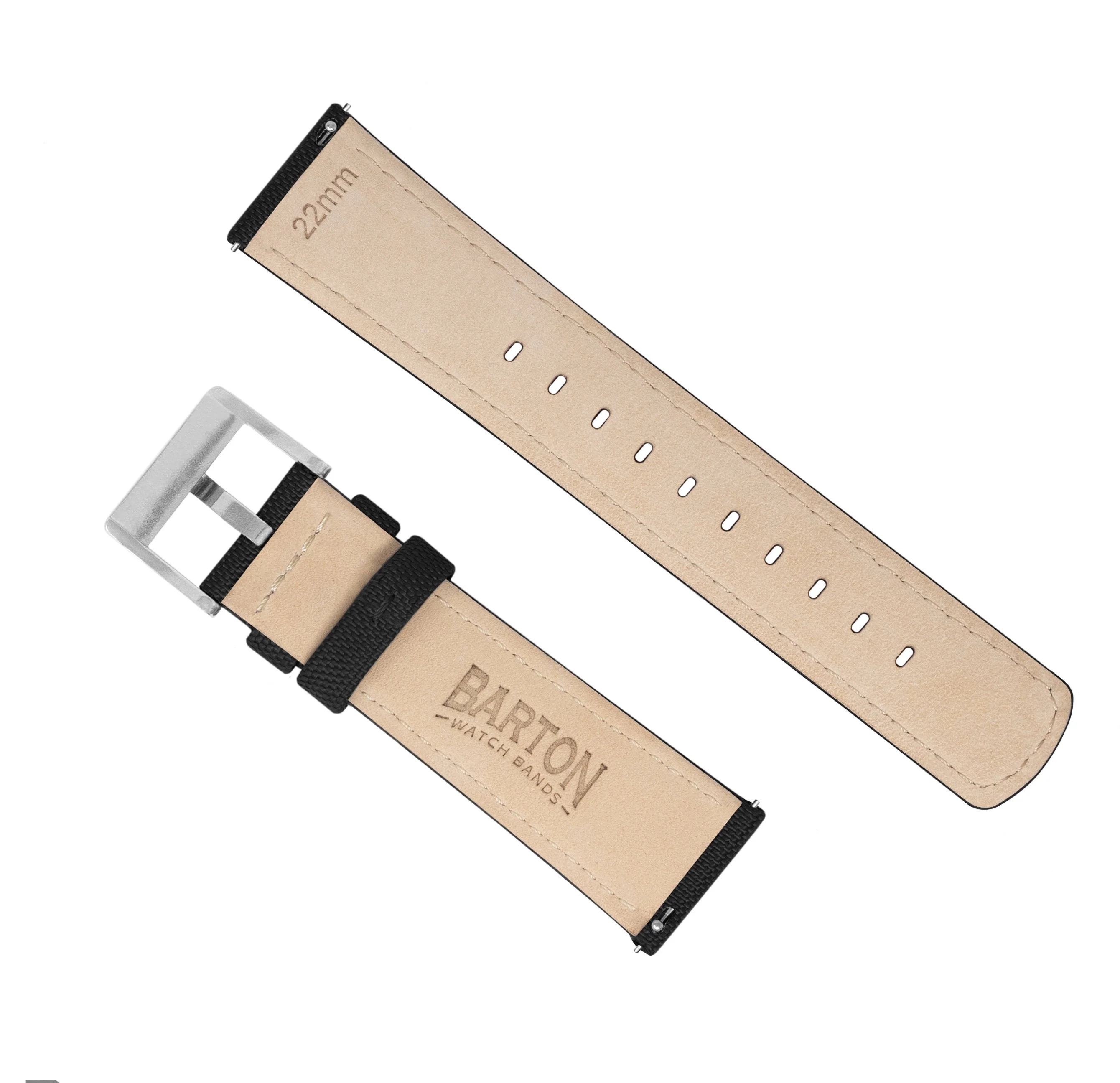Pebble Smart Watches Sailcloth Quick Release Black Watch Band - Image 3