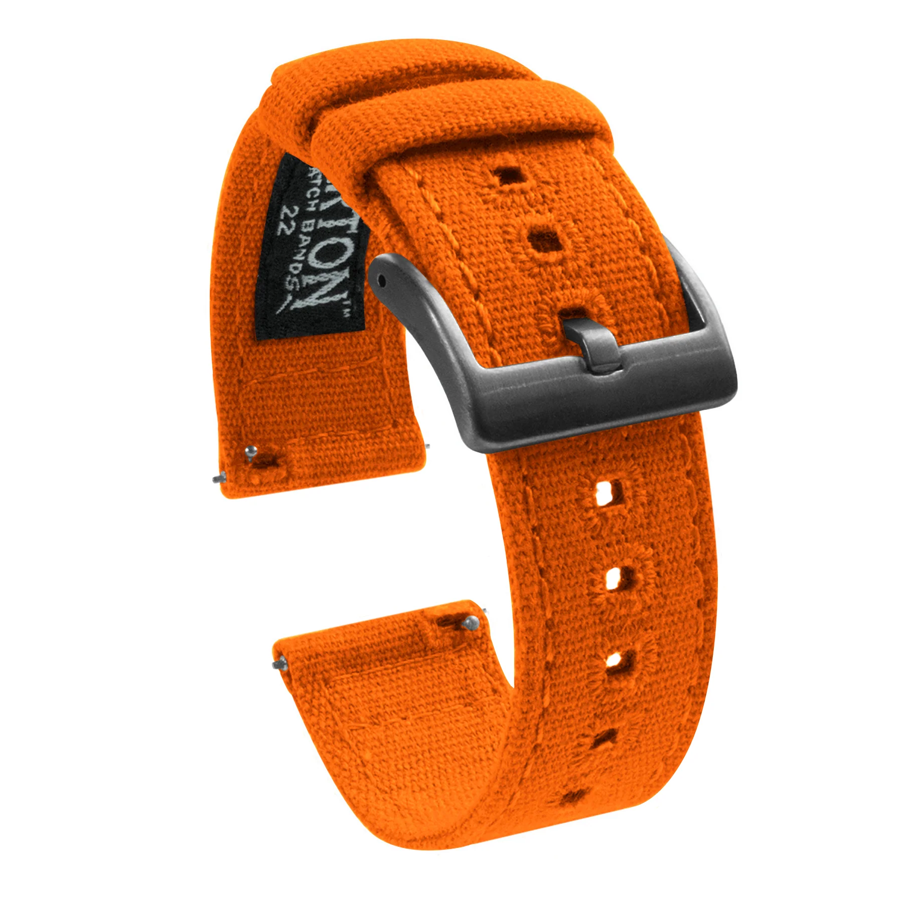 Pumpkin Orange Crafted Canvas Watch Band - Image 3