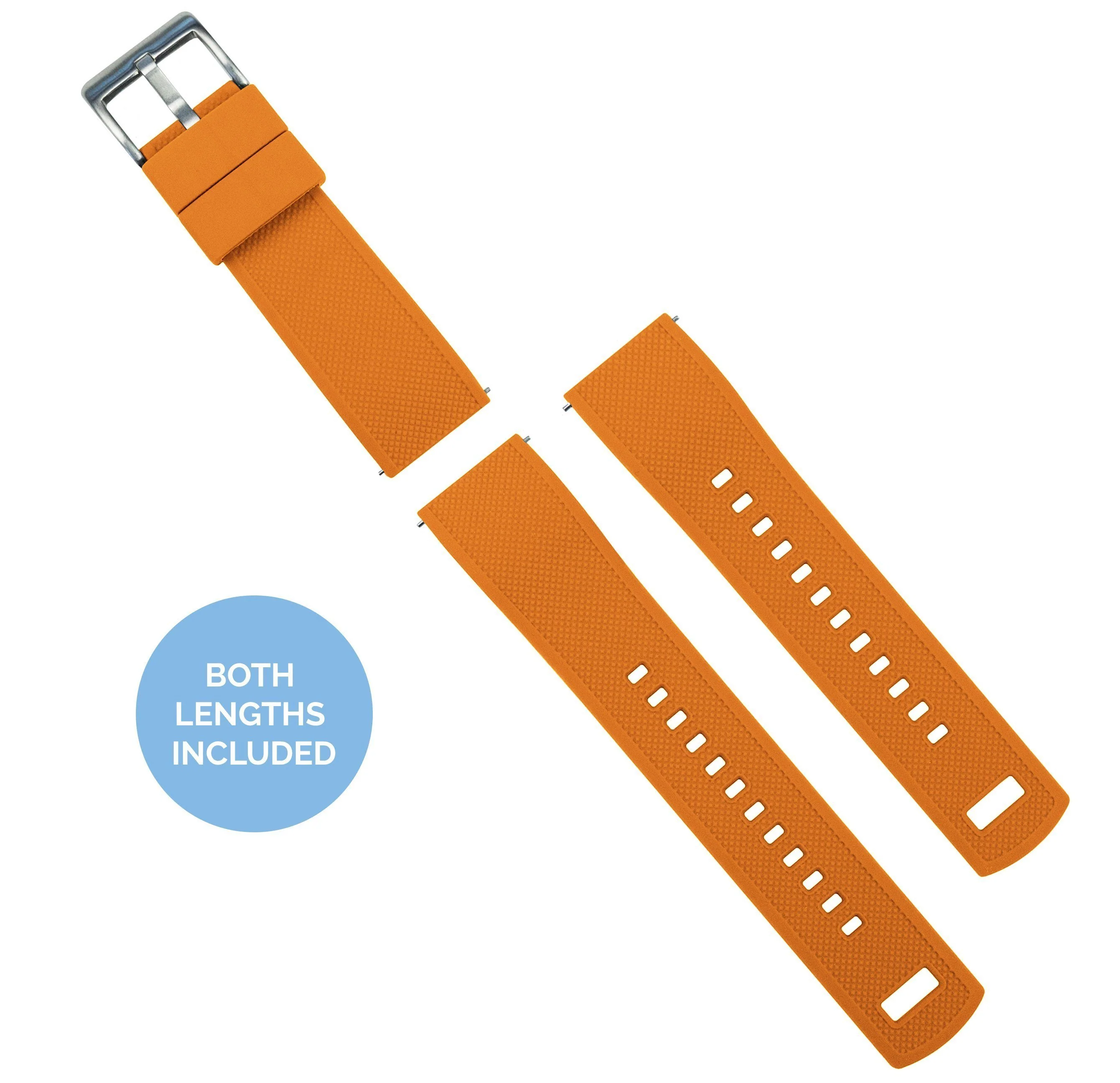 Pumpkin Orange Top Black Bottom Elite Silicone Watch Band - Image 3