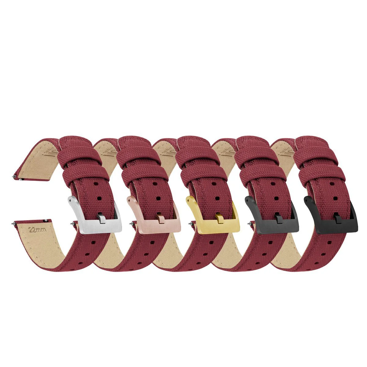 Raspberry Red Sailcloth Quick Release Watch Band - Image 6