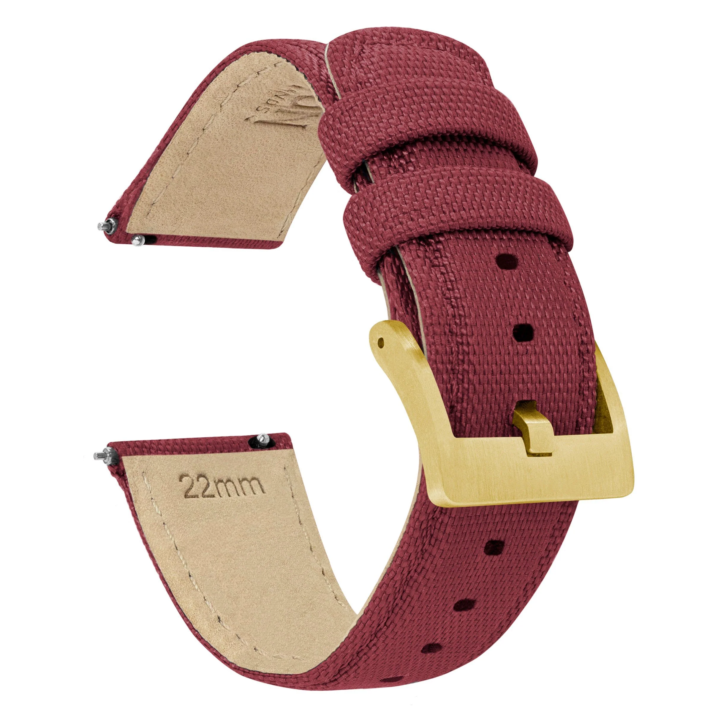 Raspberry Red Sailcloth Quick Release Watch Band - Image 7